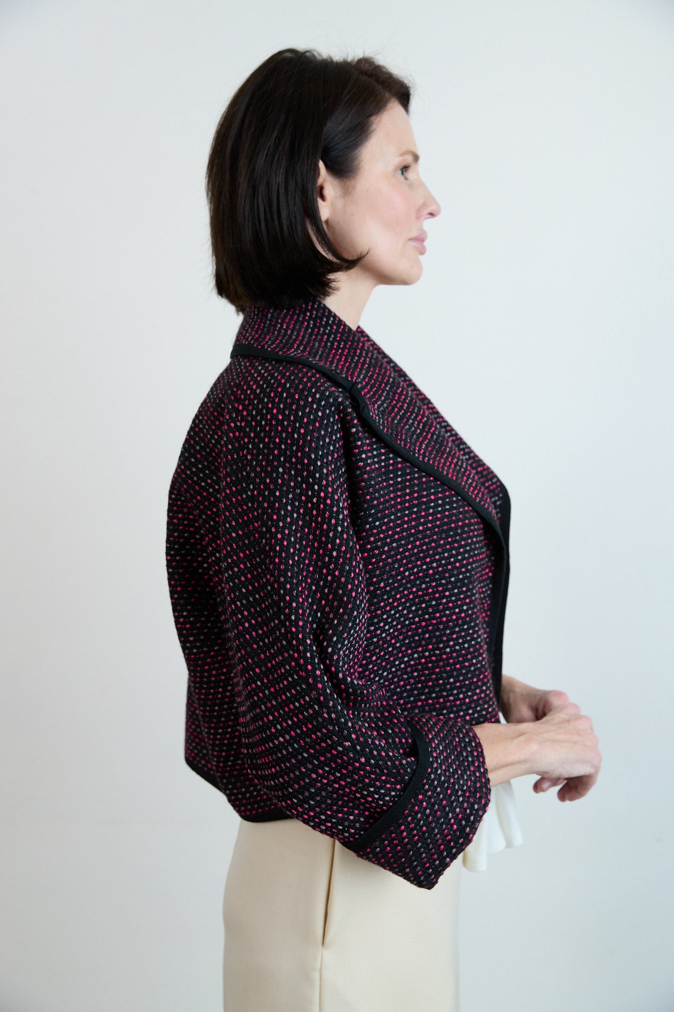 Eliza Italian Tweed Jacket Pink
