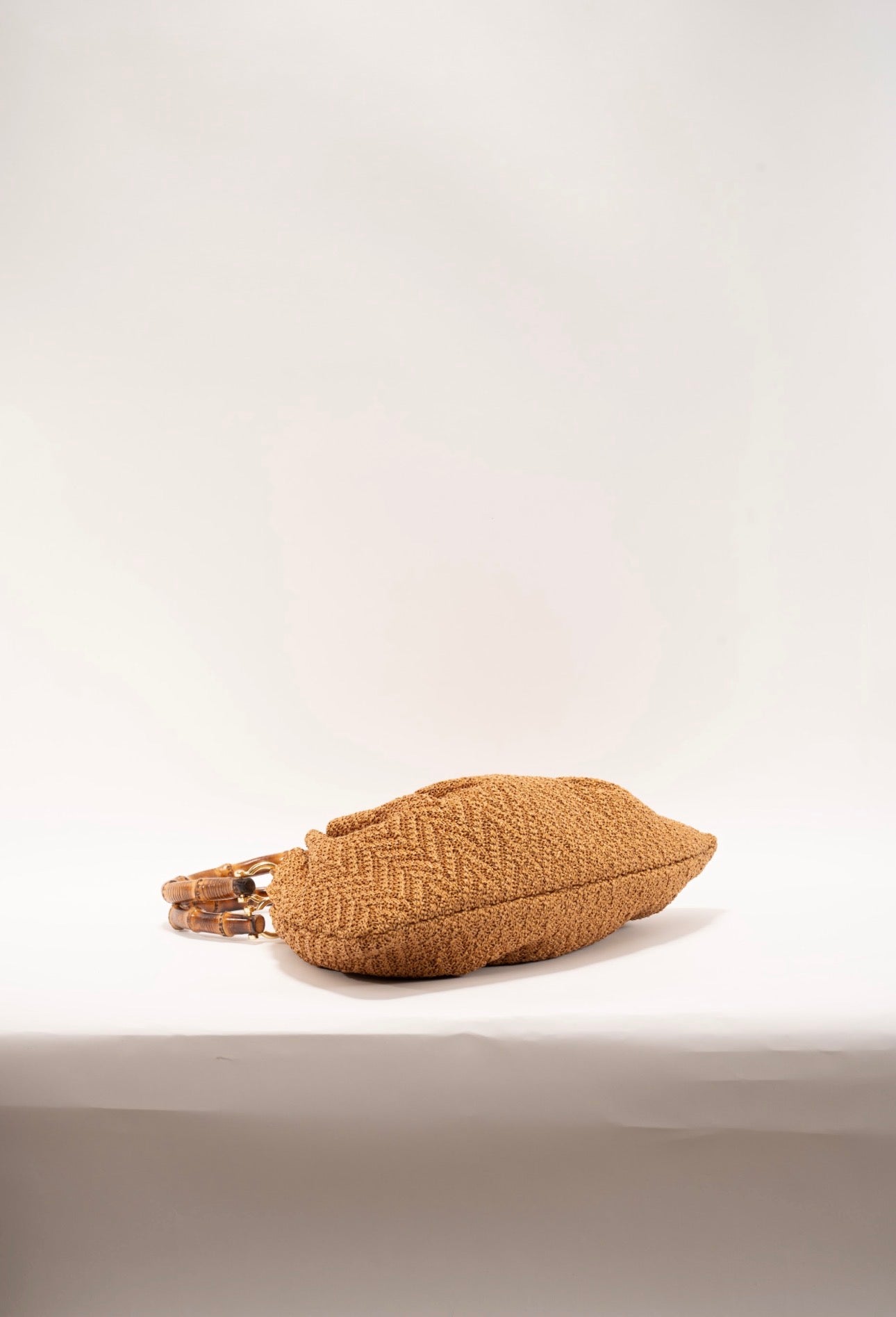 BIDINIS Caterina Medium Raffia Shopping Bag Textured Tobacco Brown