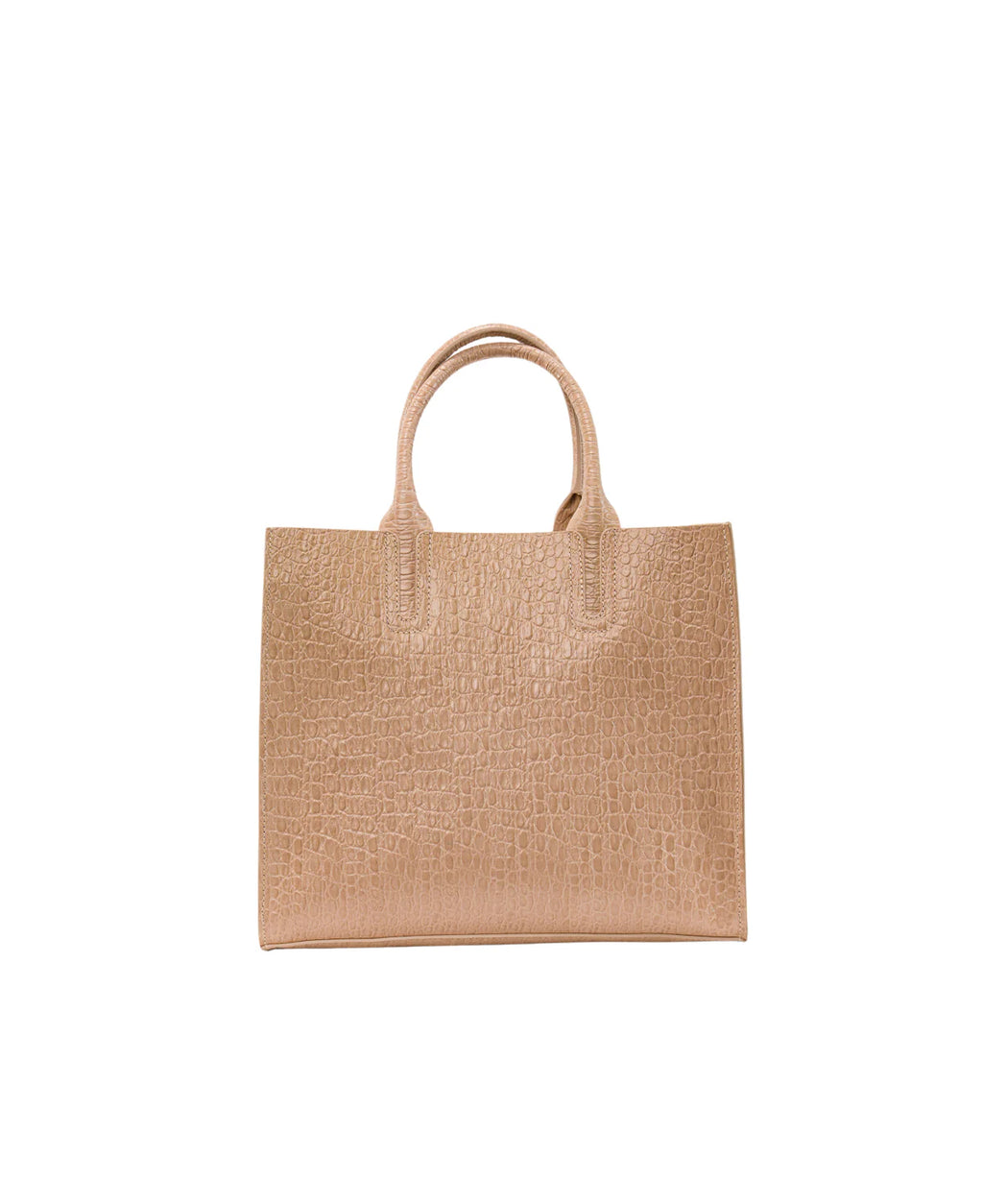 BIDINIS Florence Croc embossed Tote Beige