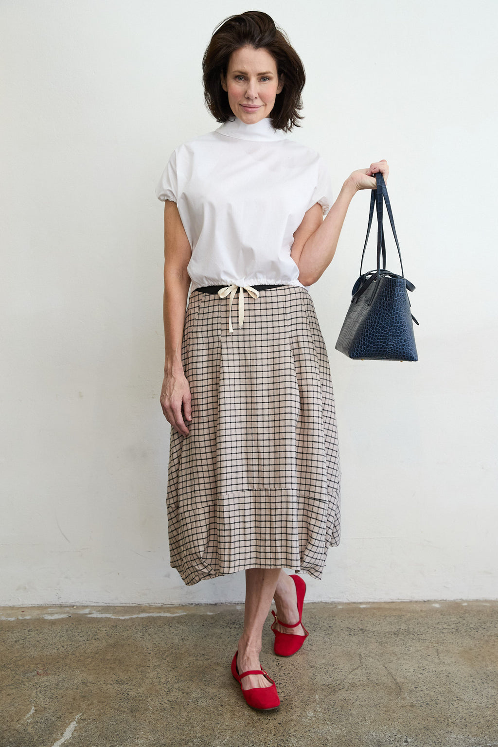 Riley Skirt Natural/Black Check