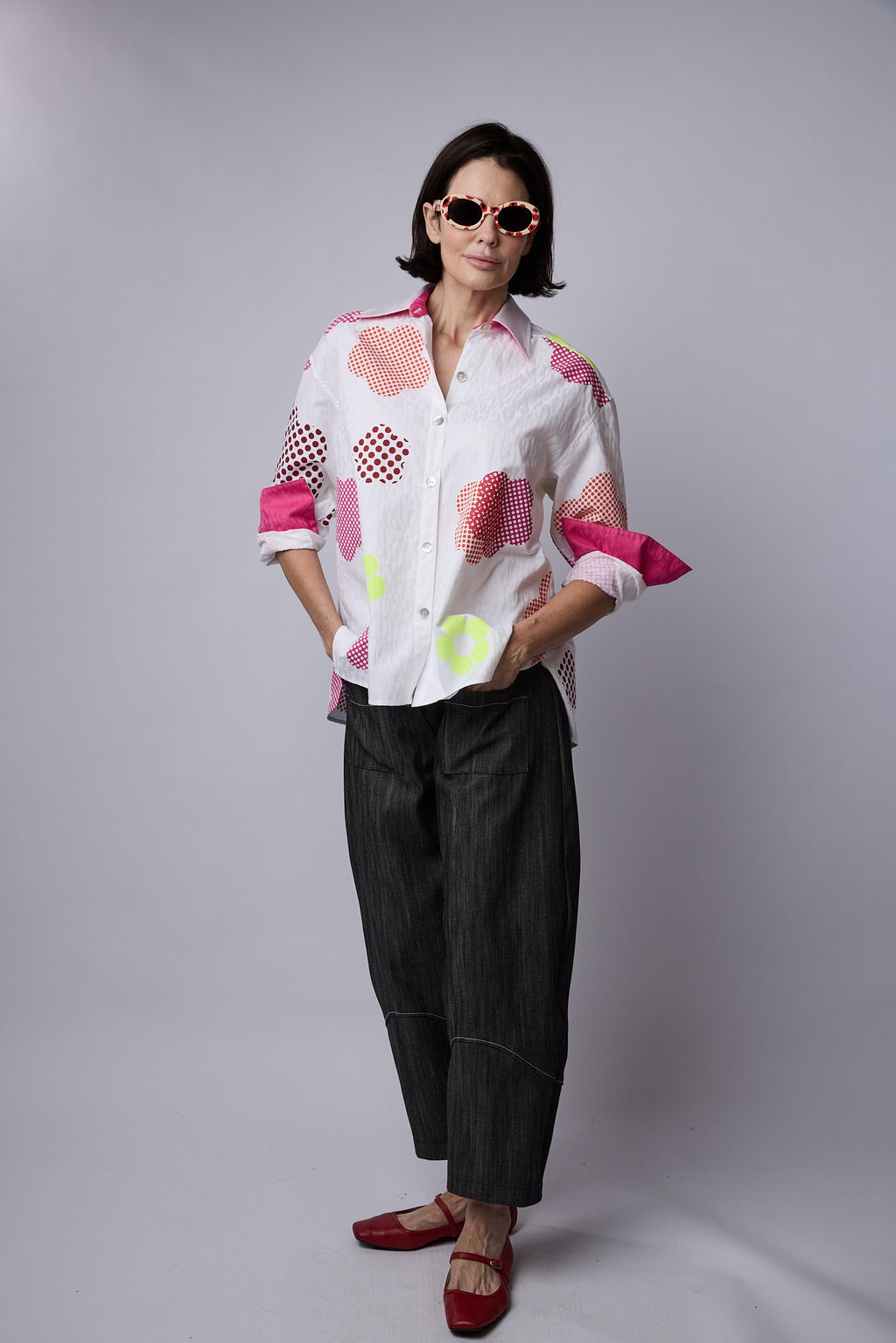 SYLVIA RILEY Calypso Shirt Flower Print