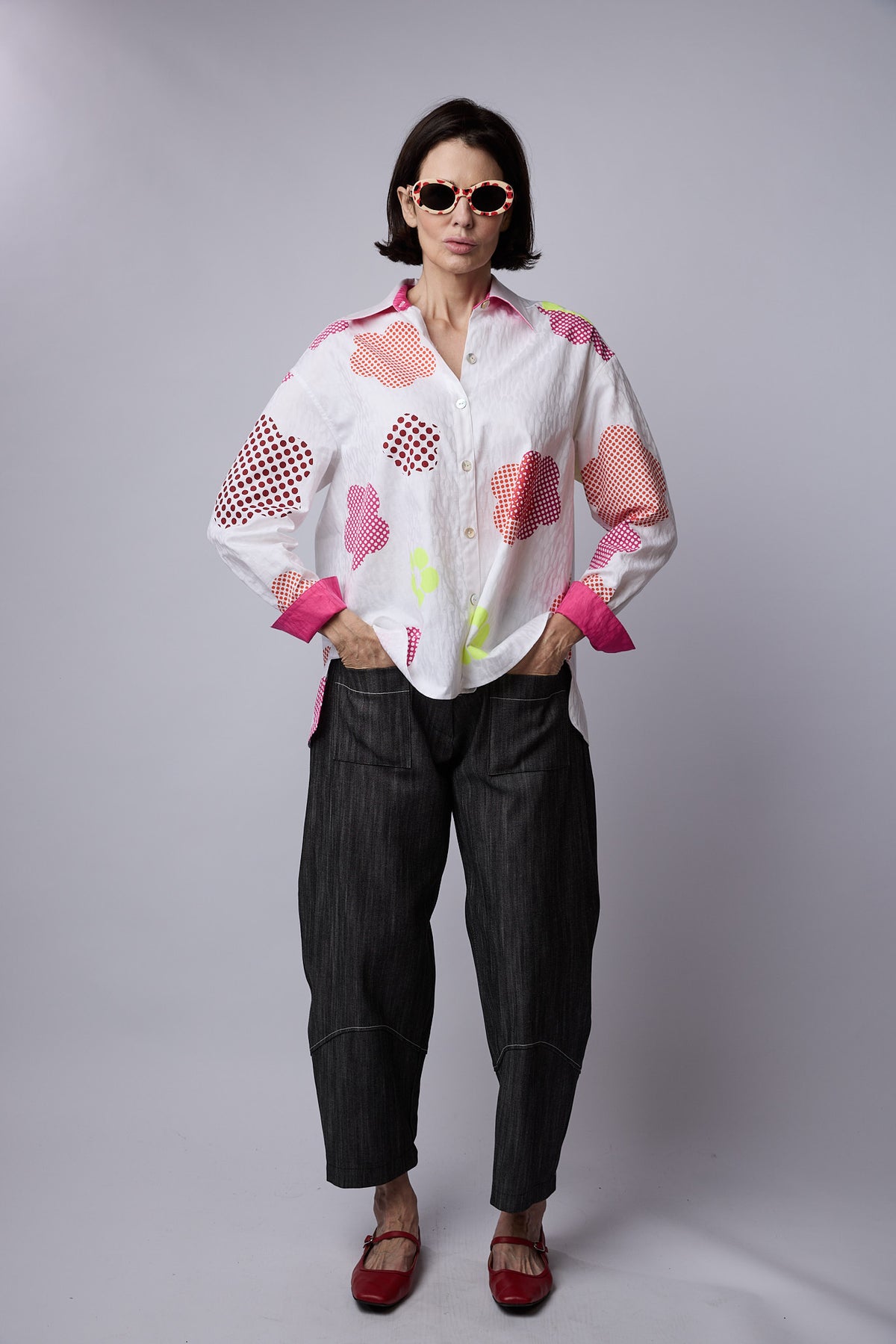 SYLVIA RILEY Calypso Shirt Flower Print