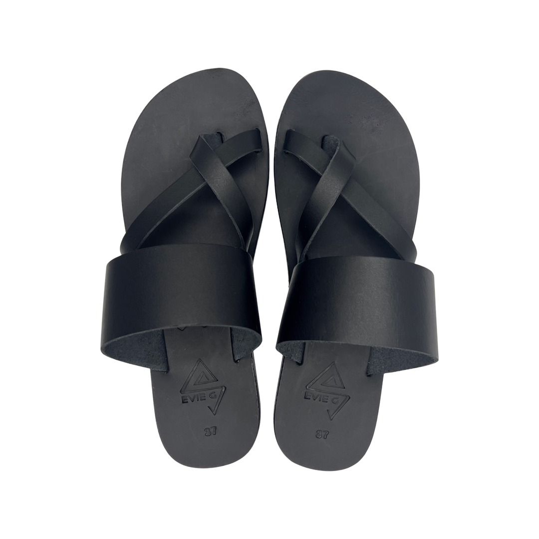 EVIE G Alpha Leather Sandals Nude