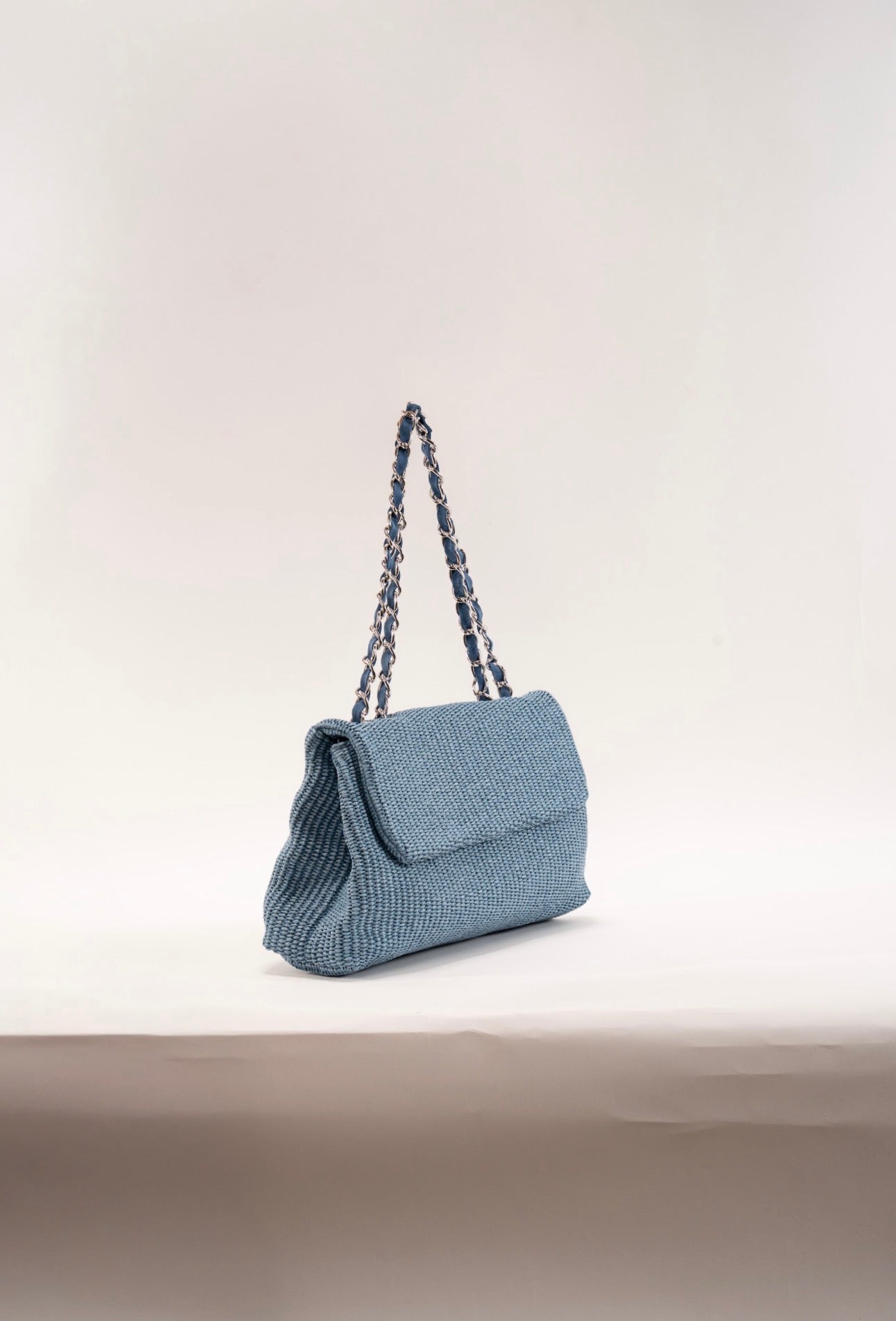 BIDINIS Clarice raffia bag Blue