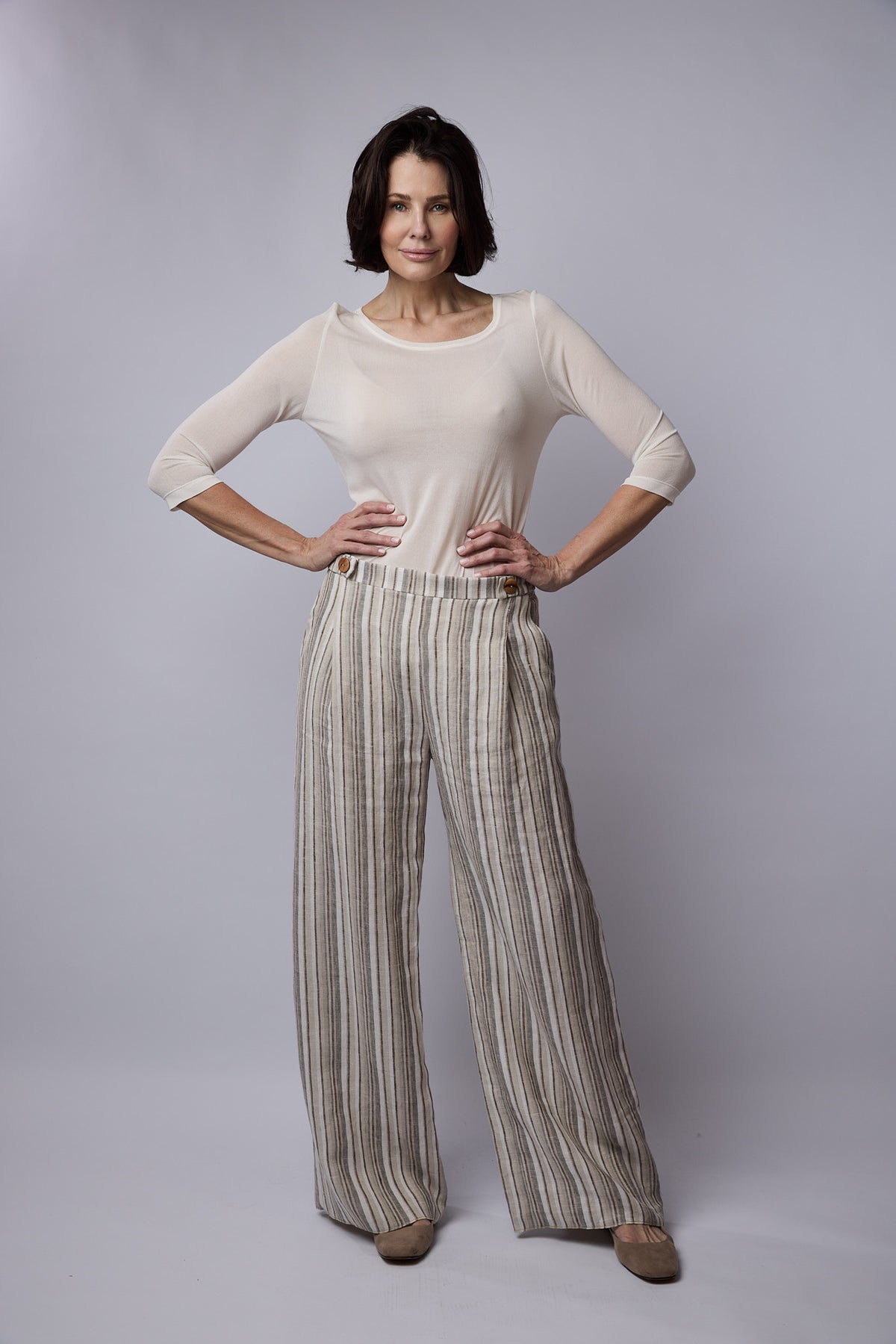 SYLVIA RILEY Remy linen pants