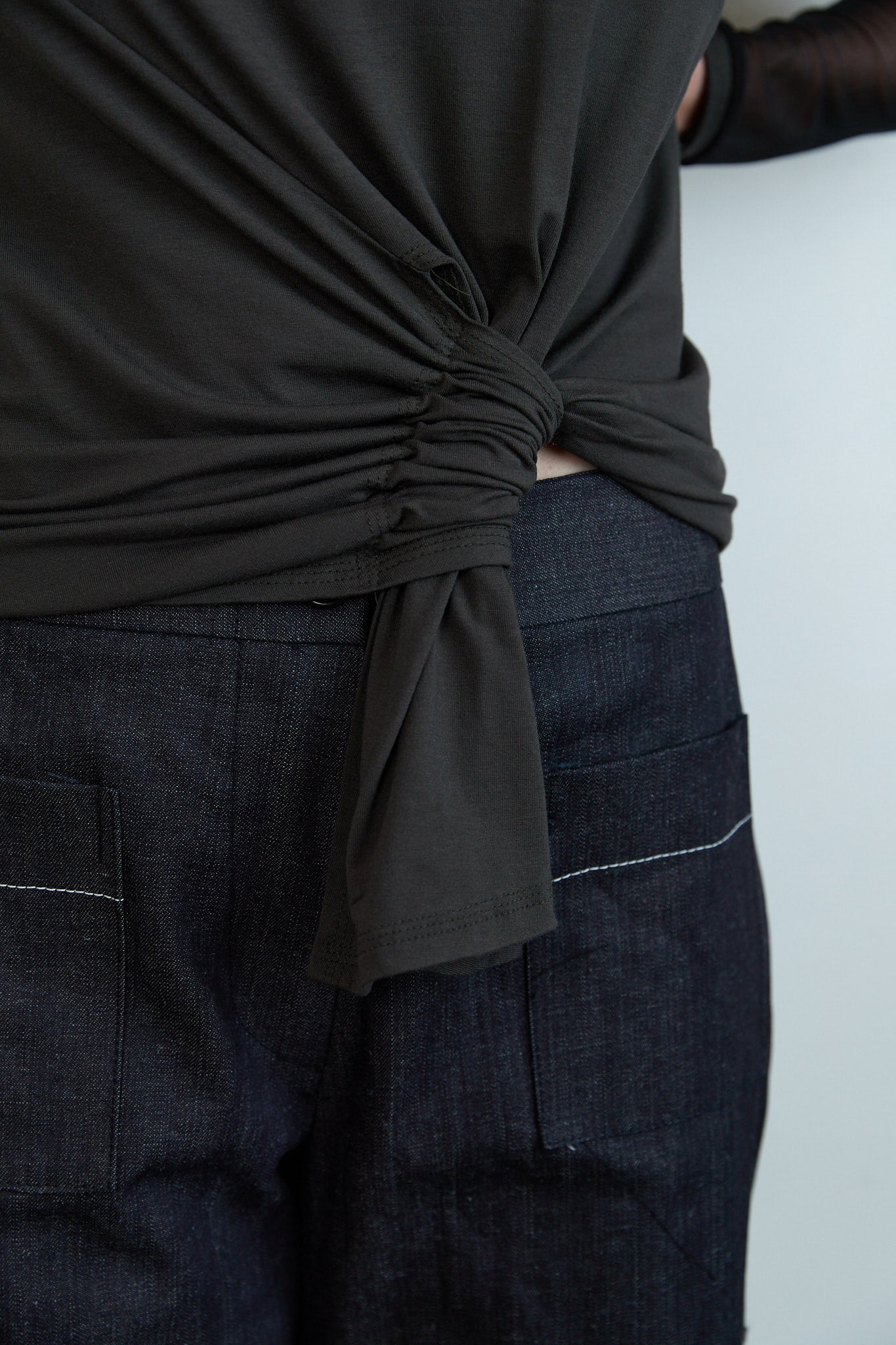 Tokyo mesh sleeve top Khaki