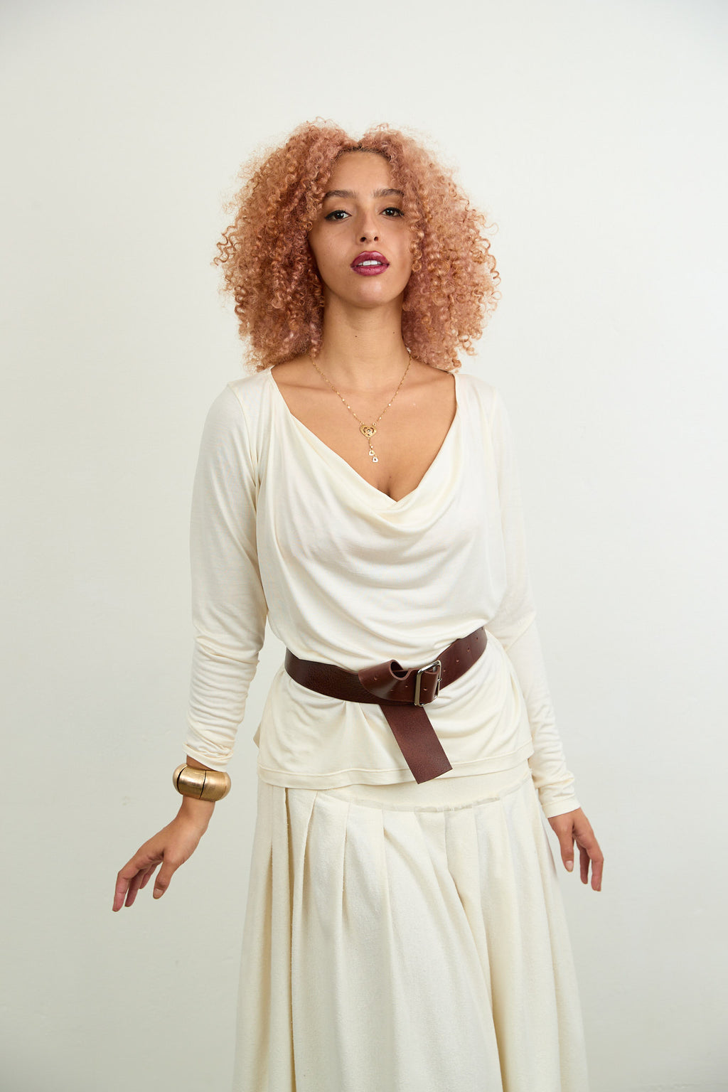 SYLVIA RILEY Cora Cowl neck top