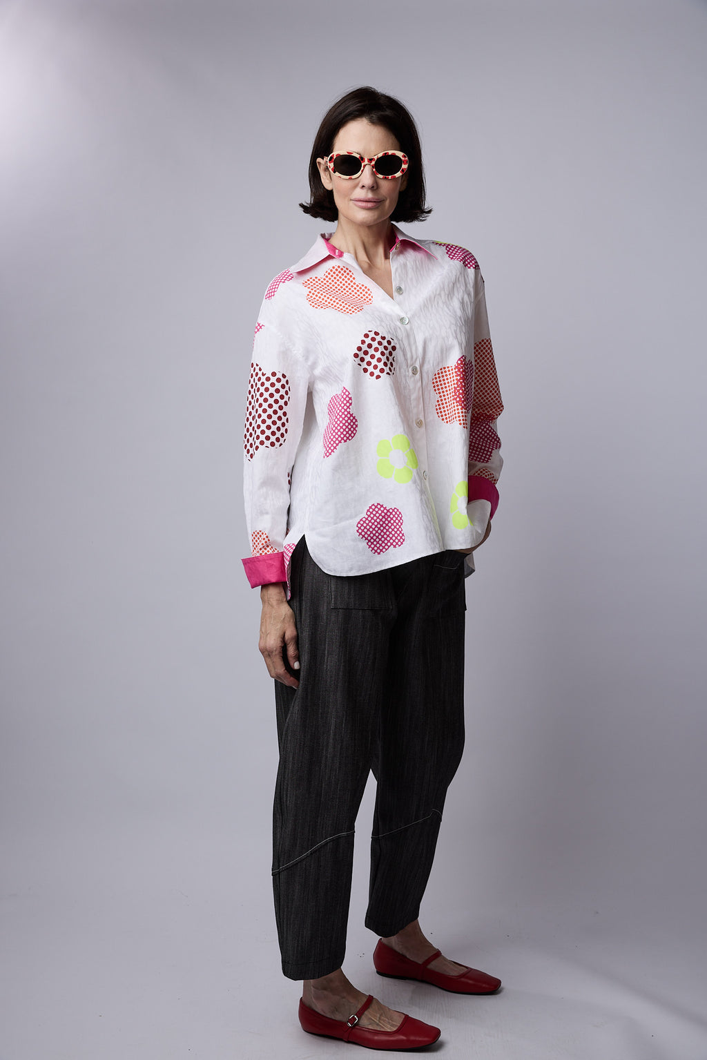 SYLVIA RILEY Calypso Shirt Flower Print