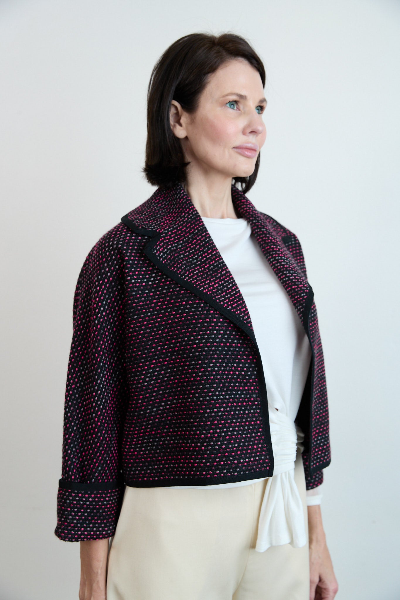 Eliza Italian Tweed Jacket Pink