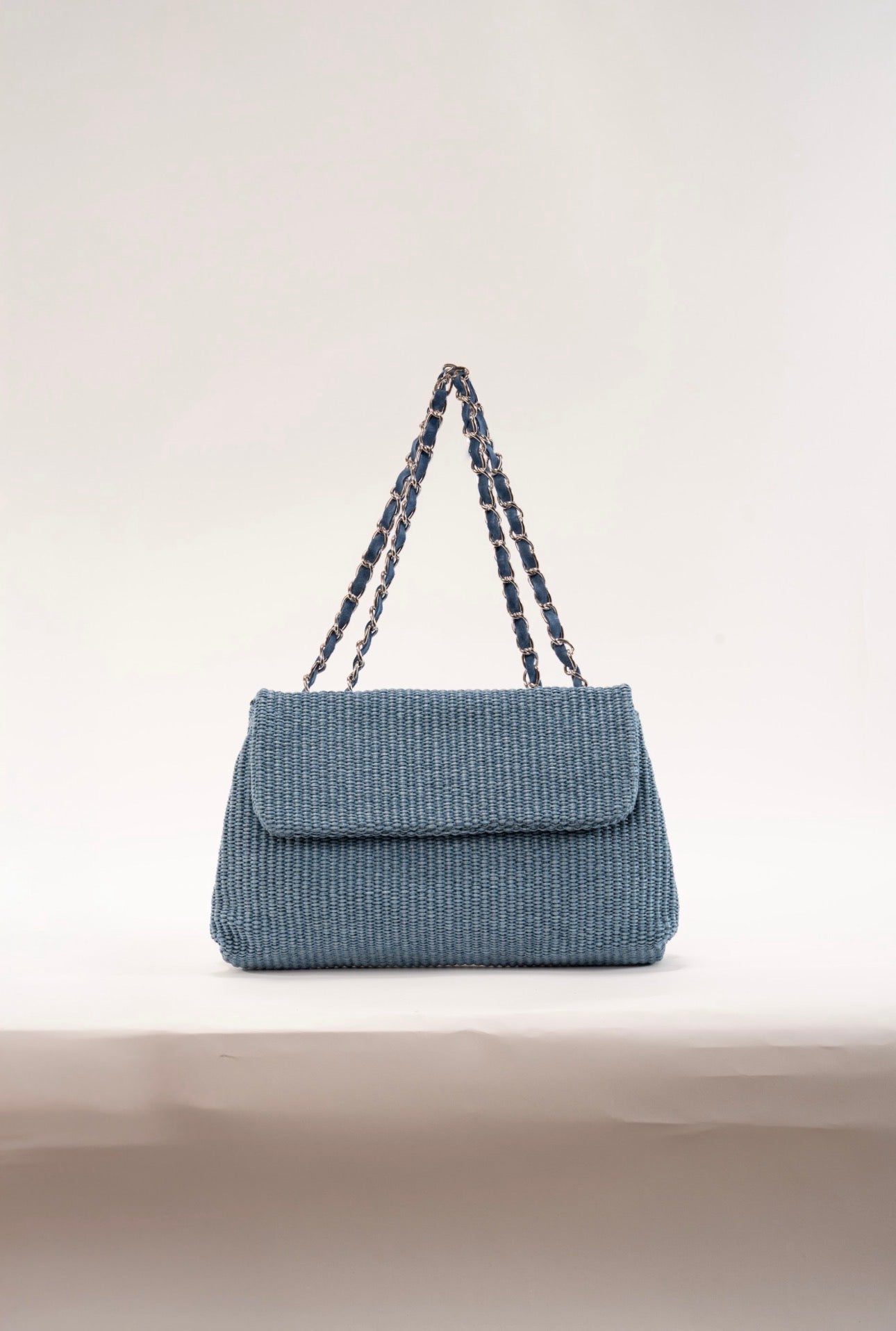 BIDINIS Clarice raffia bag Blue