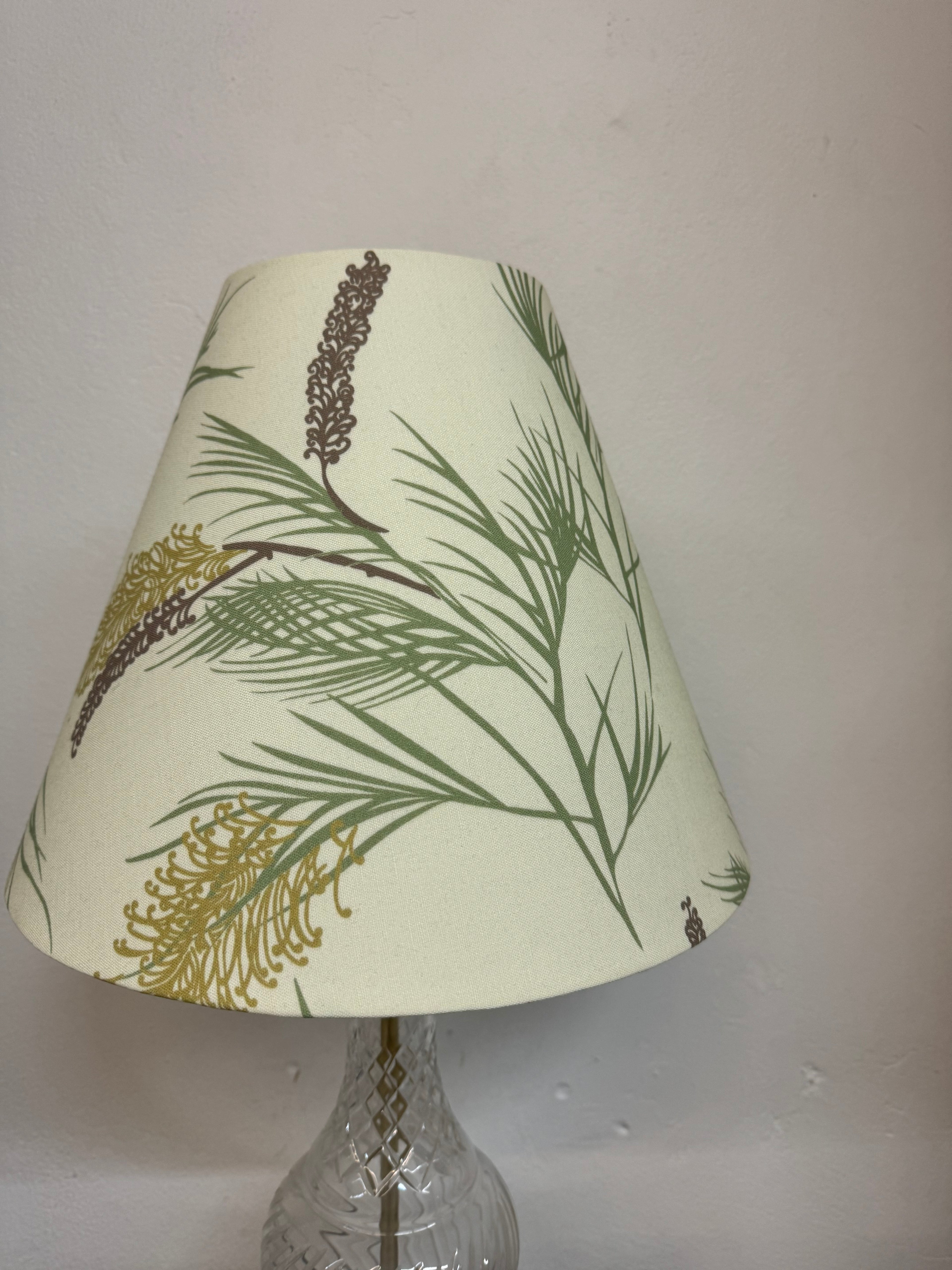 Lamp-Crystal base with Zynska Grevillea shade in cream