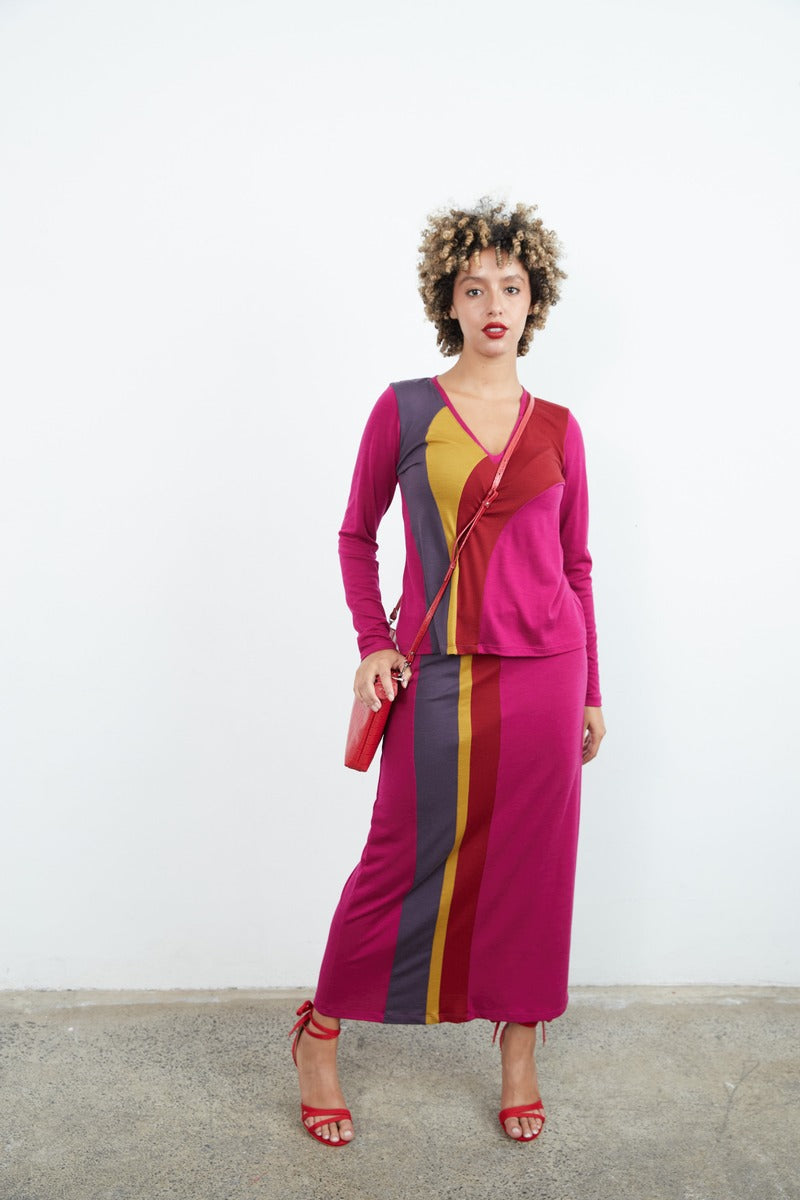 SYLVIA RILEY Monica Midi Skirt