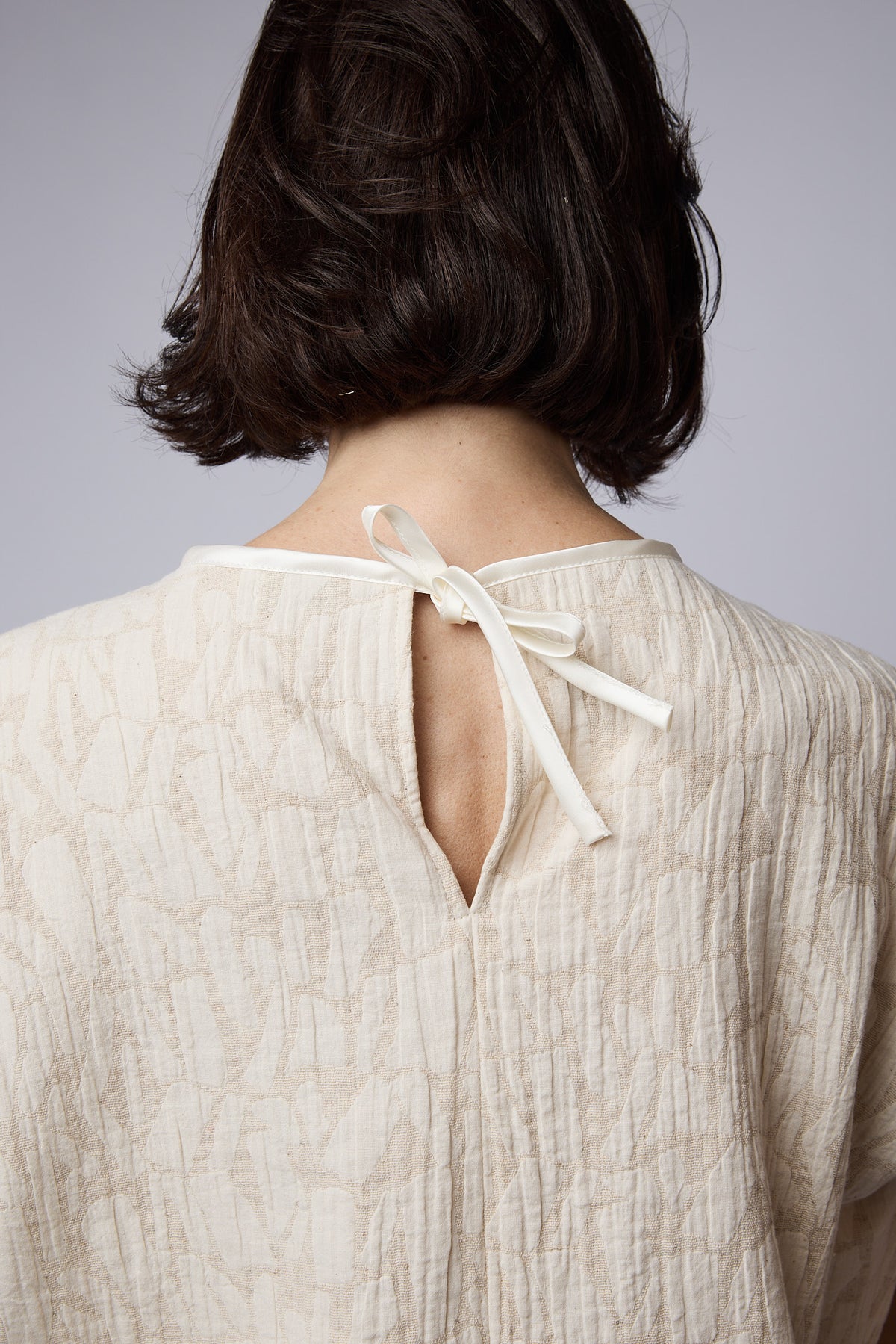 Anya Top Natural Jacquard