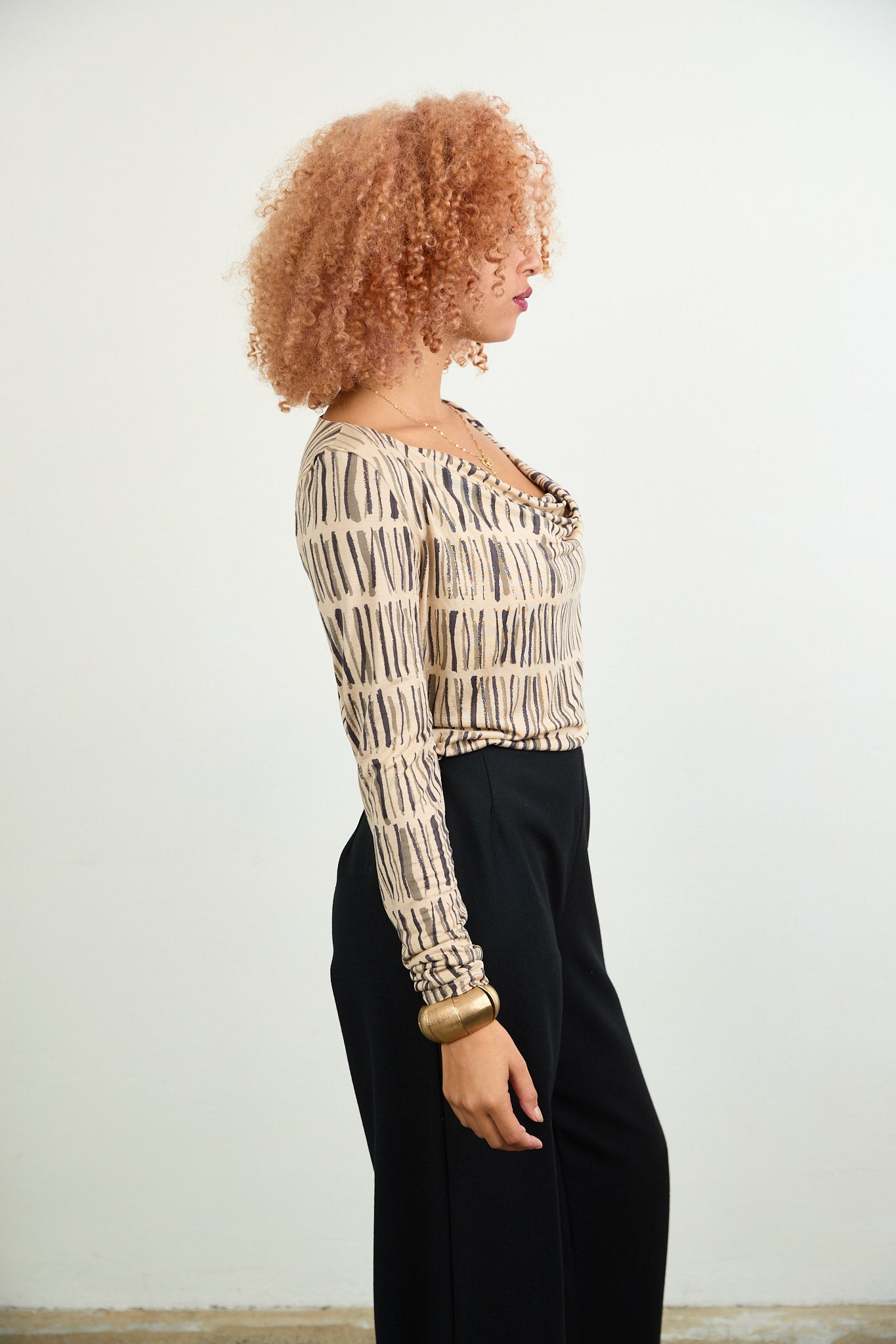 SYLVIA RILEY Cora Cowl neck top-hand dyed