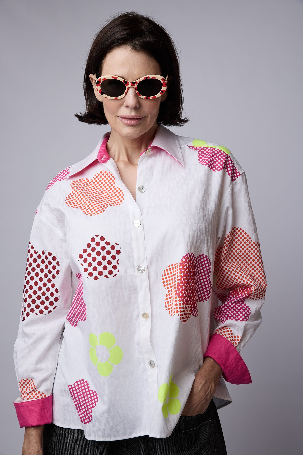 SYLVIA RILEY Calypso Shirt Flower Print