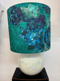LAMP Bed of Jade chenille shade pearlised ceramic base