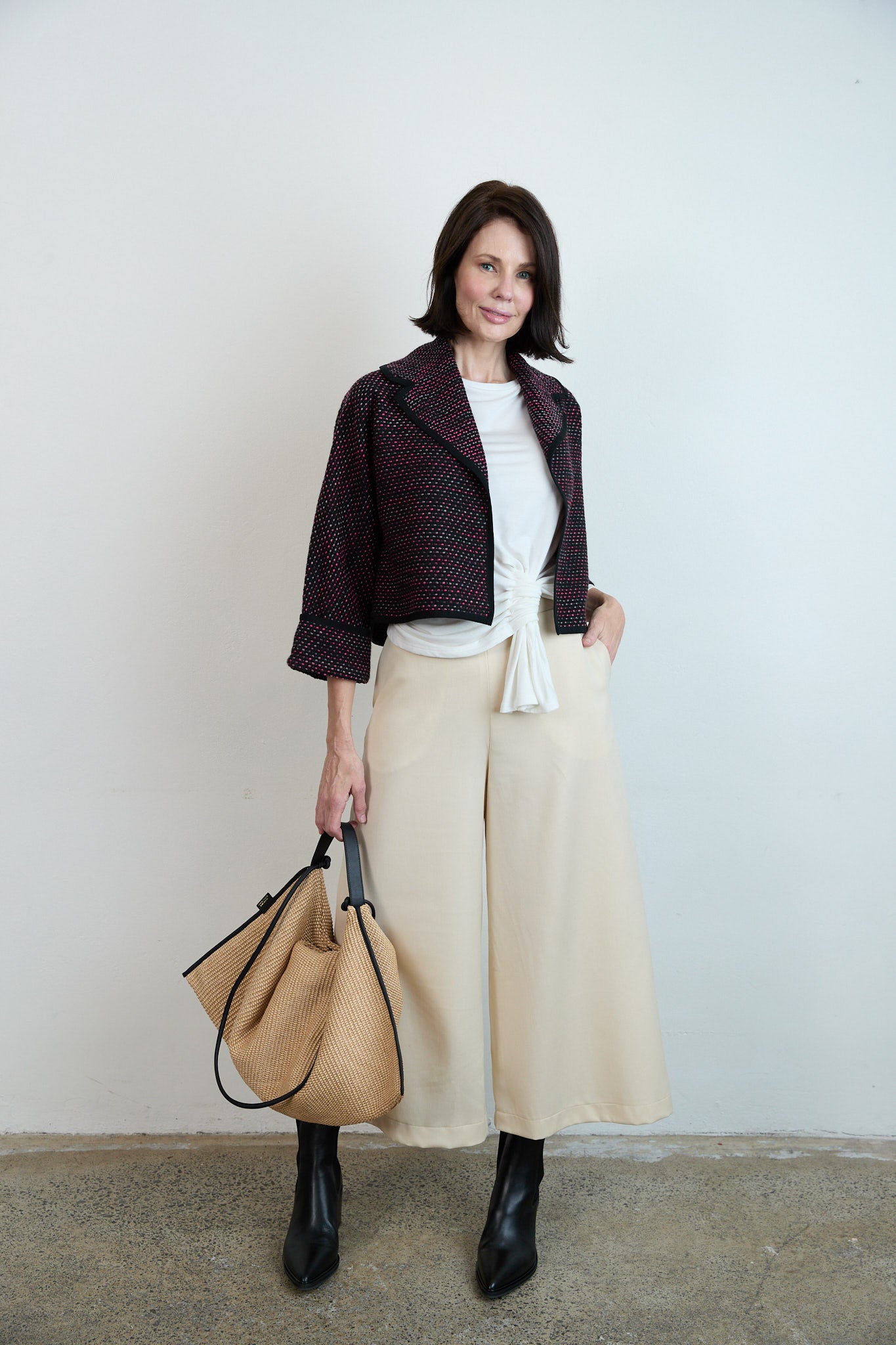 Eliza Italian Tweed Jacket Pink