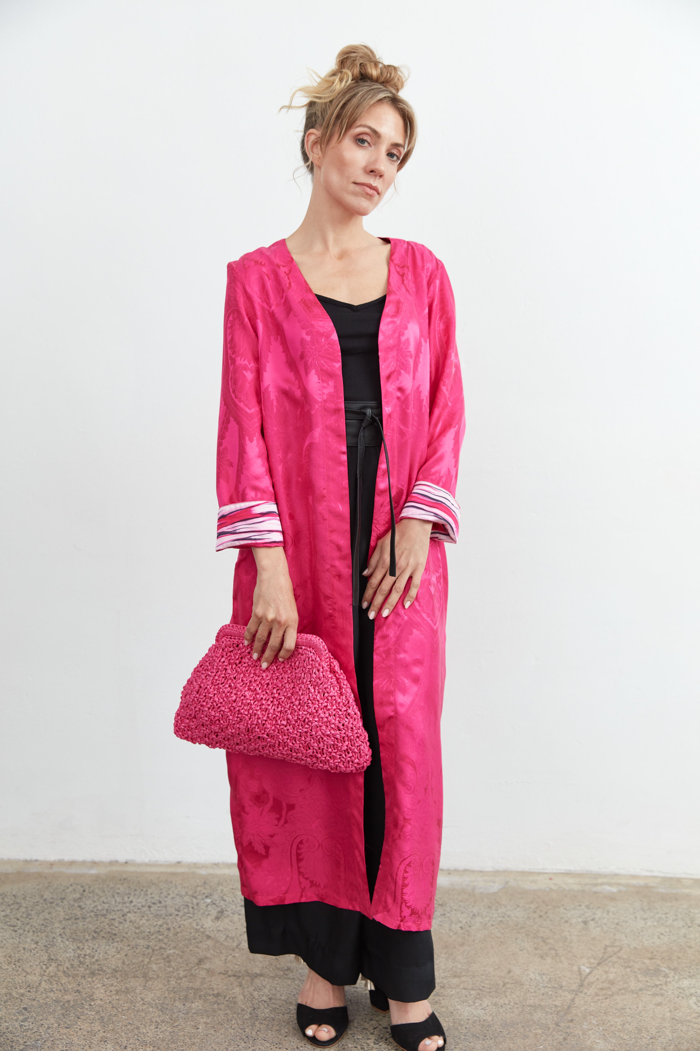 BIDINIS Margherita raffia clutch