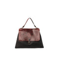 BIDINIS Lisa Grande top handle bag Black/Burgundy Red Snake