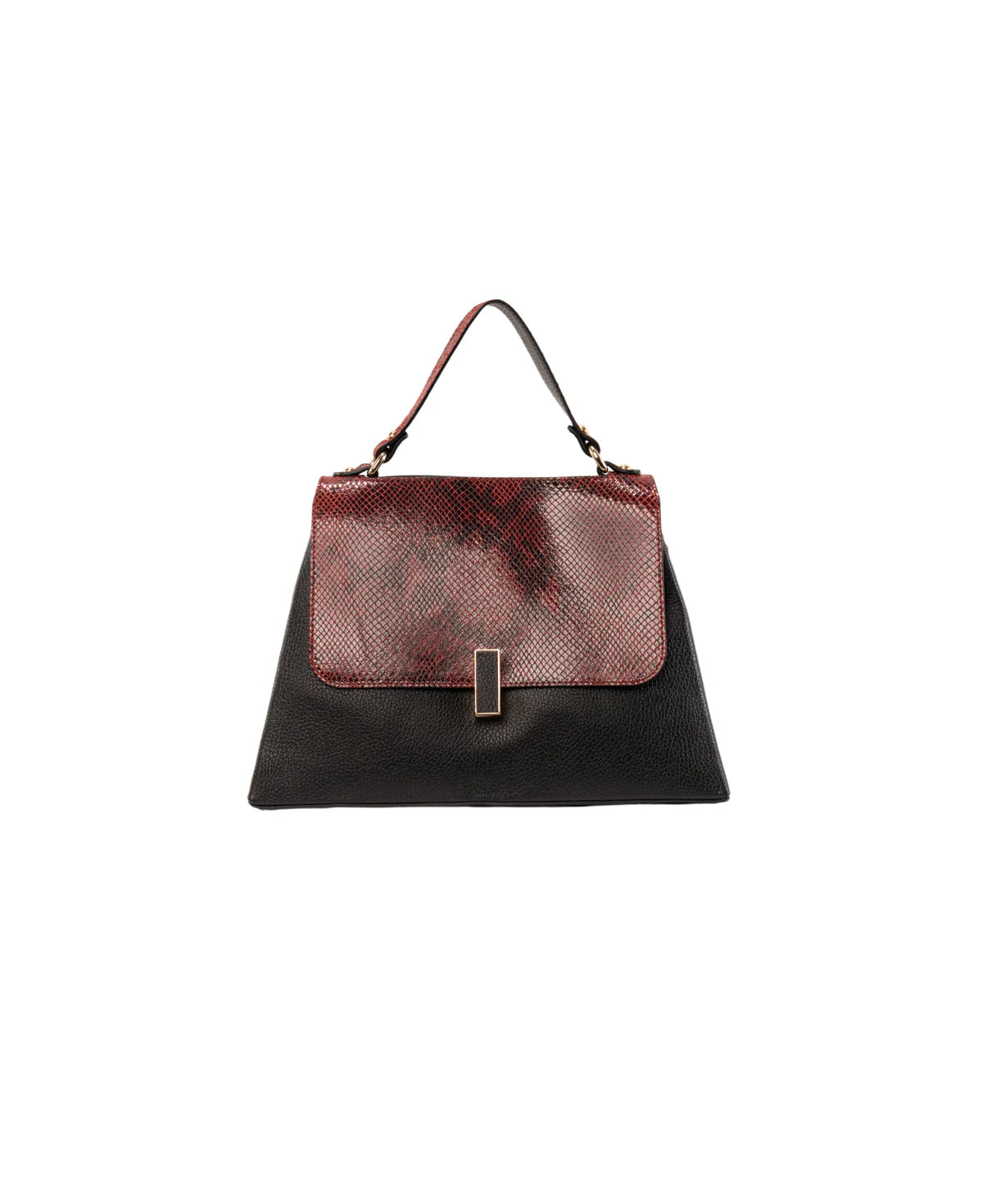 BIDINIS Lisa Grande top handle bag Black/Burgundy Red Snake