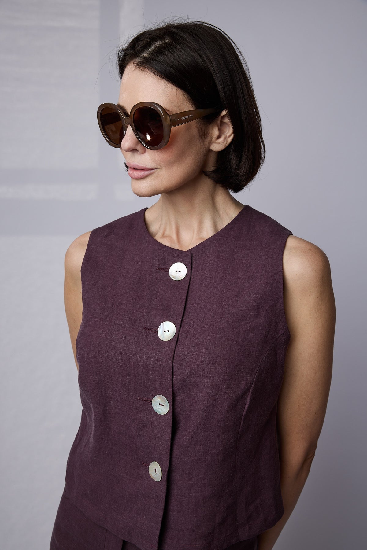 Florence Top Raisin linen