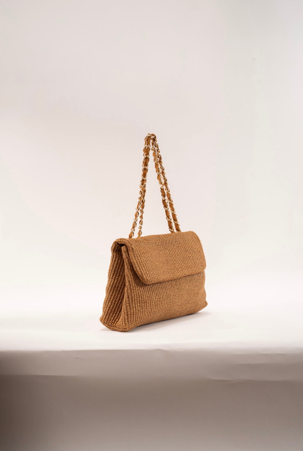 BIDINIS Clarice raffia bag Tobacco brown