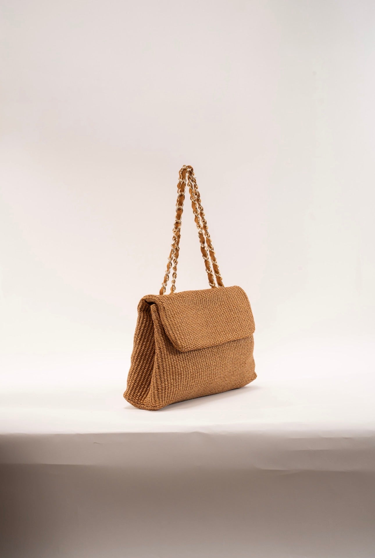 BIDINIS Clarice raffia bag Tobacco brown