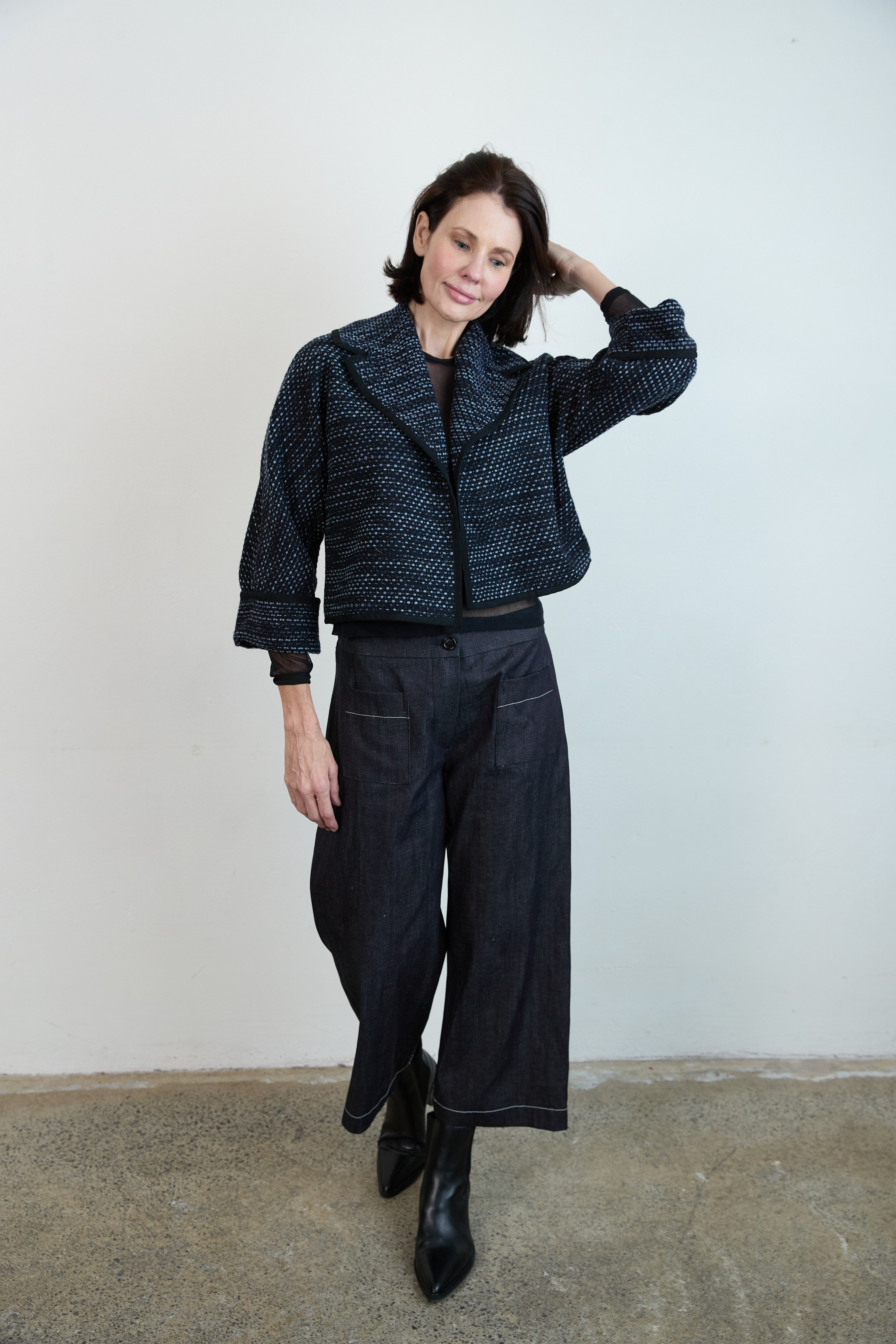 Eliza Italian Tweed Jacket Blue