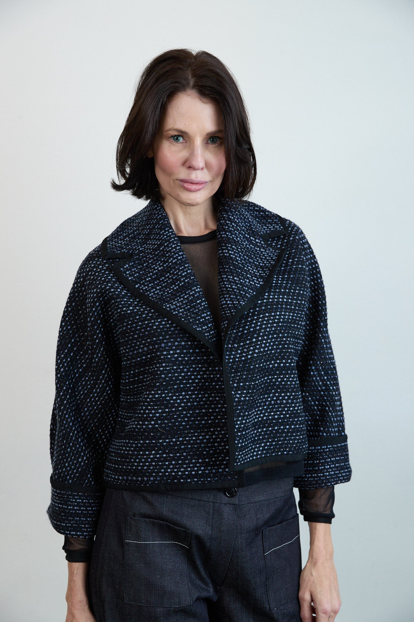 Eliza Italian Tweed Jacket Blue