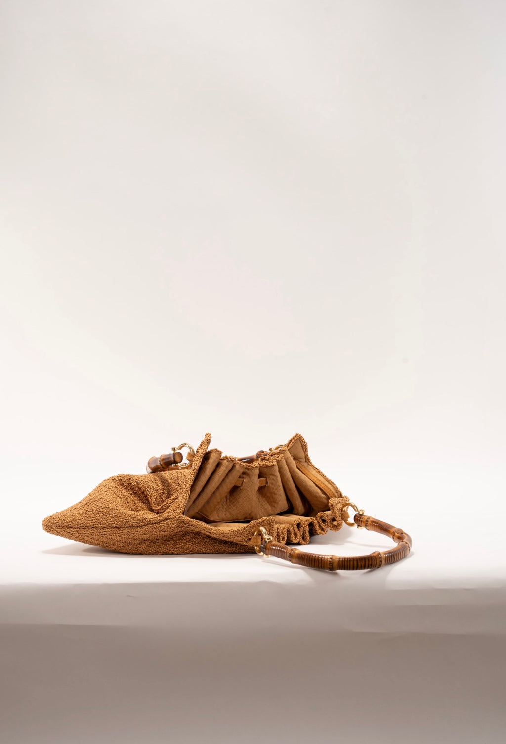 BIDINIS Caterina Medium Raffia Shopping Bag Textured Tobacco Brown