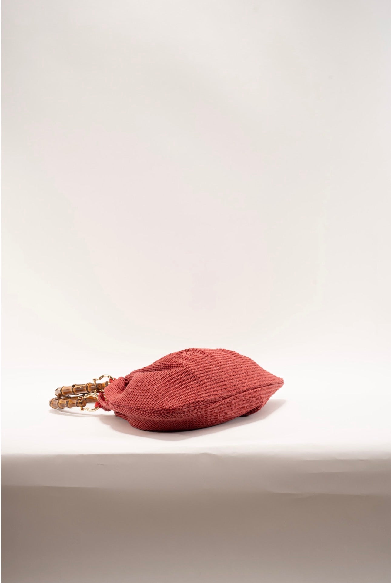 BIDINIS Caterina Medium Raffia Shopping Bag Red