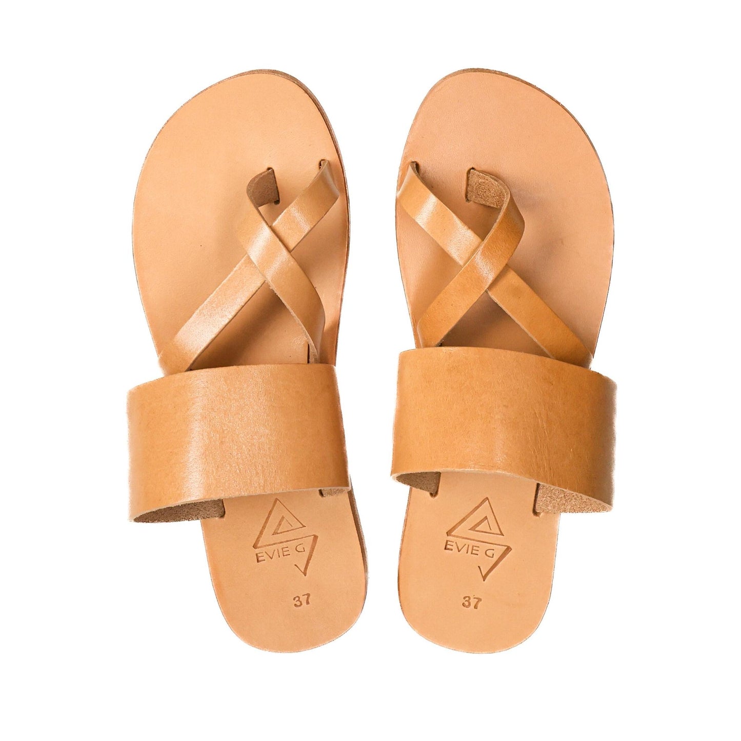 EVIE G Alpha Leather Sandals Nude