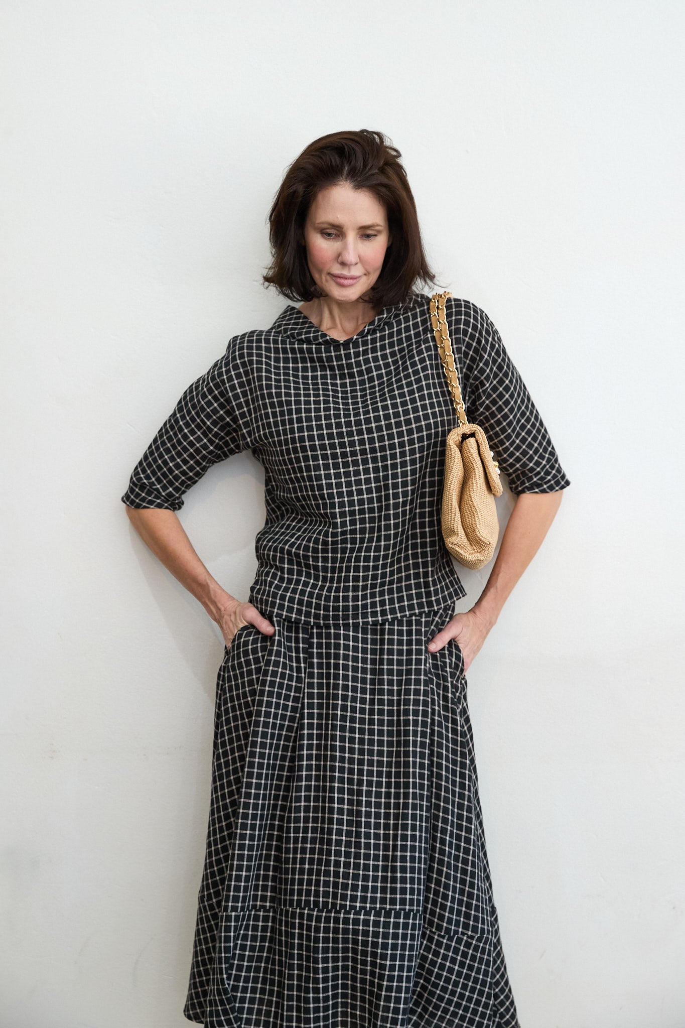 Riley Black/Natural Check Skirt