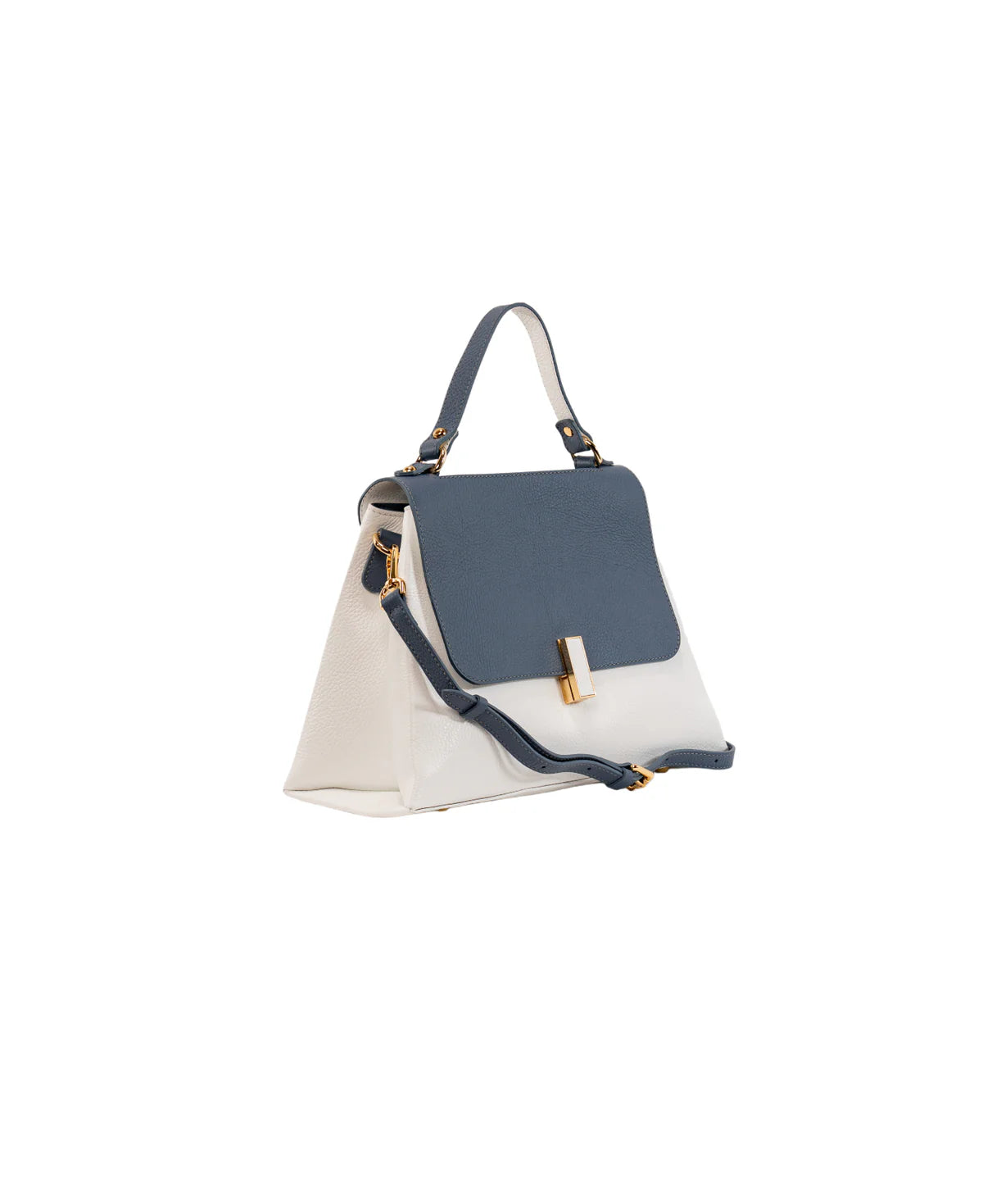 BIDINIS Lisa Grande top handle bag Optic White/Dust Blue