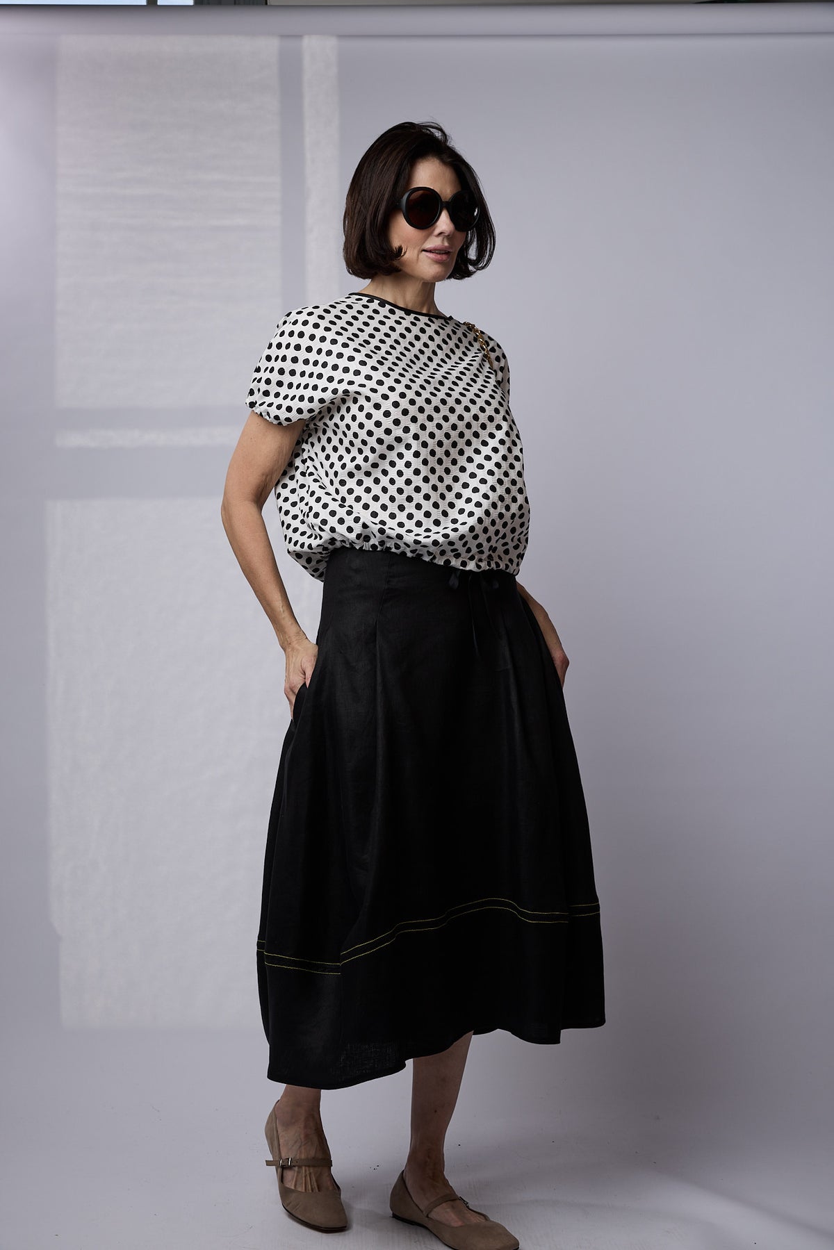 Luca Twill Linen Skirt