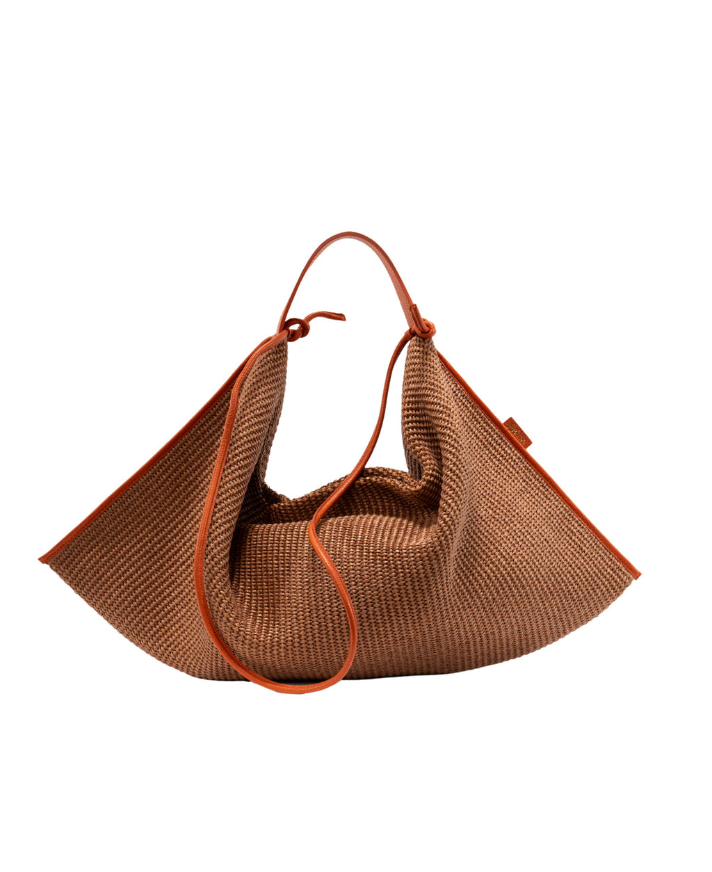 BIDINIS Eleonora hobo raffia bag Tobacco/orange
