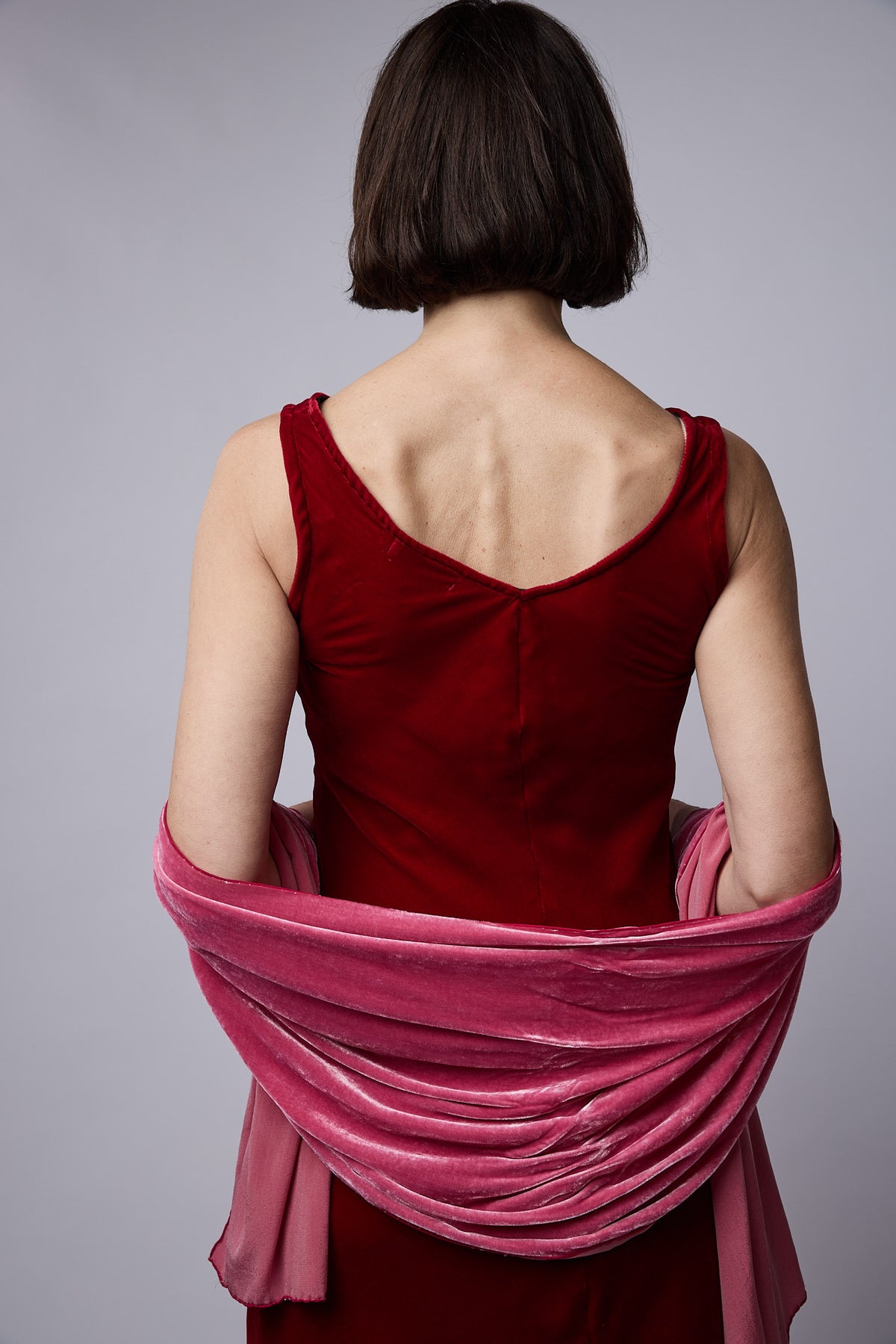 Clarabelle Silk Velvet Dress Red