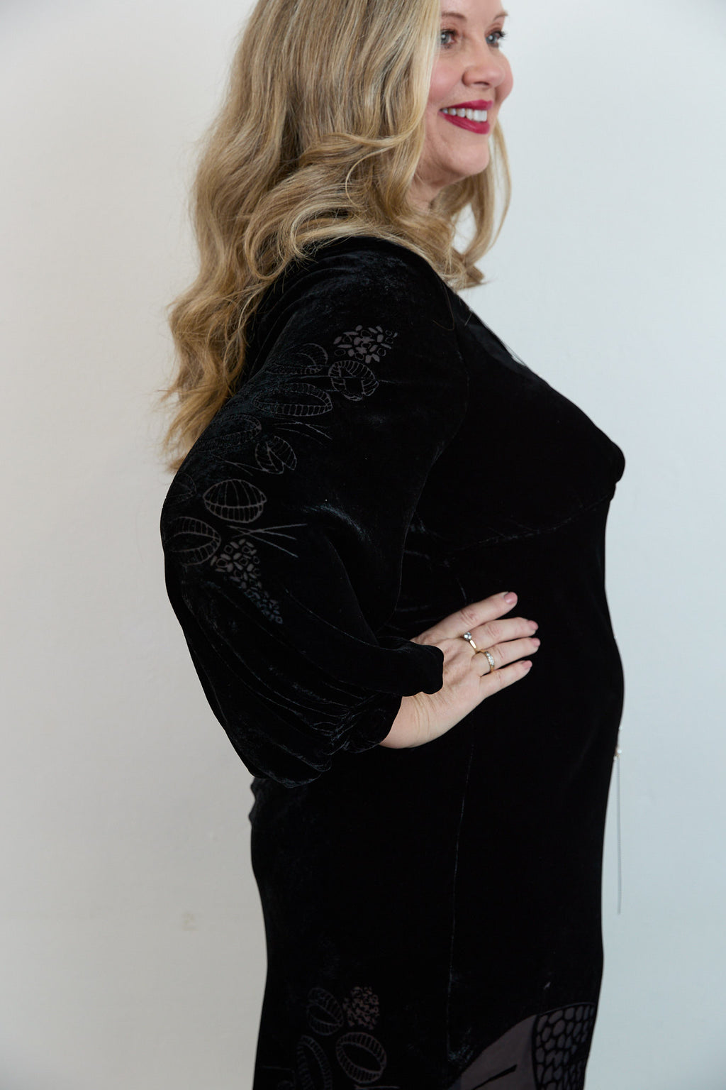 SYLVIA RILEY Rose devore velvet dress