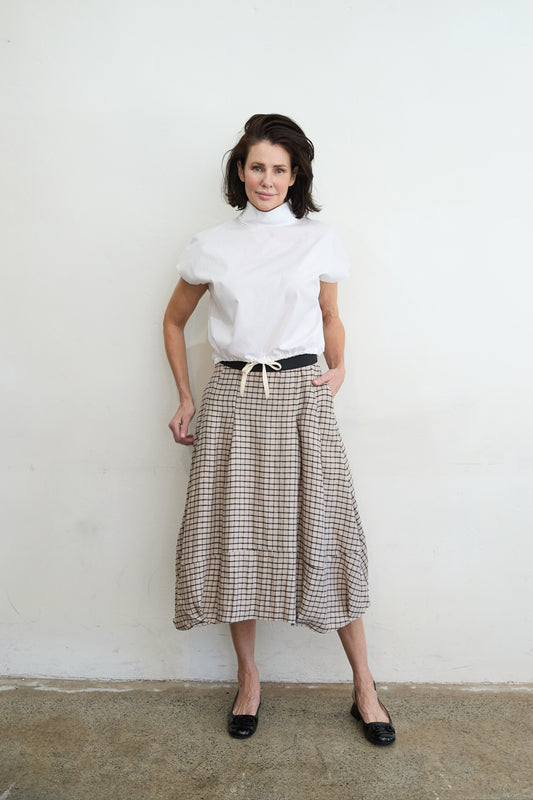 Riley Skirt Natural/Black Check