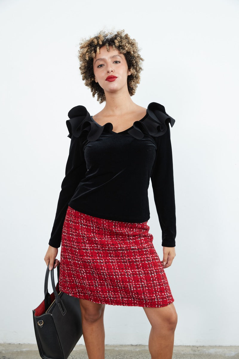 Petals Velvet Top