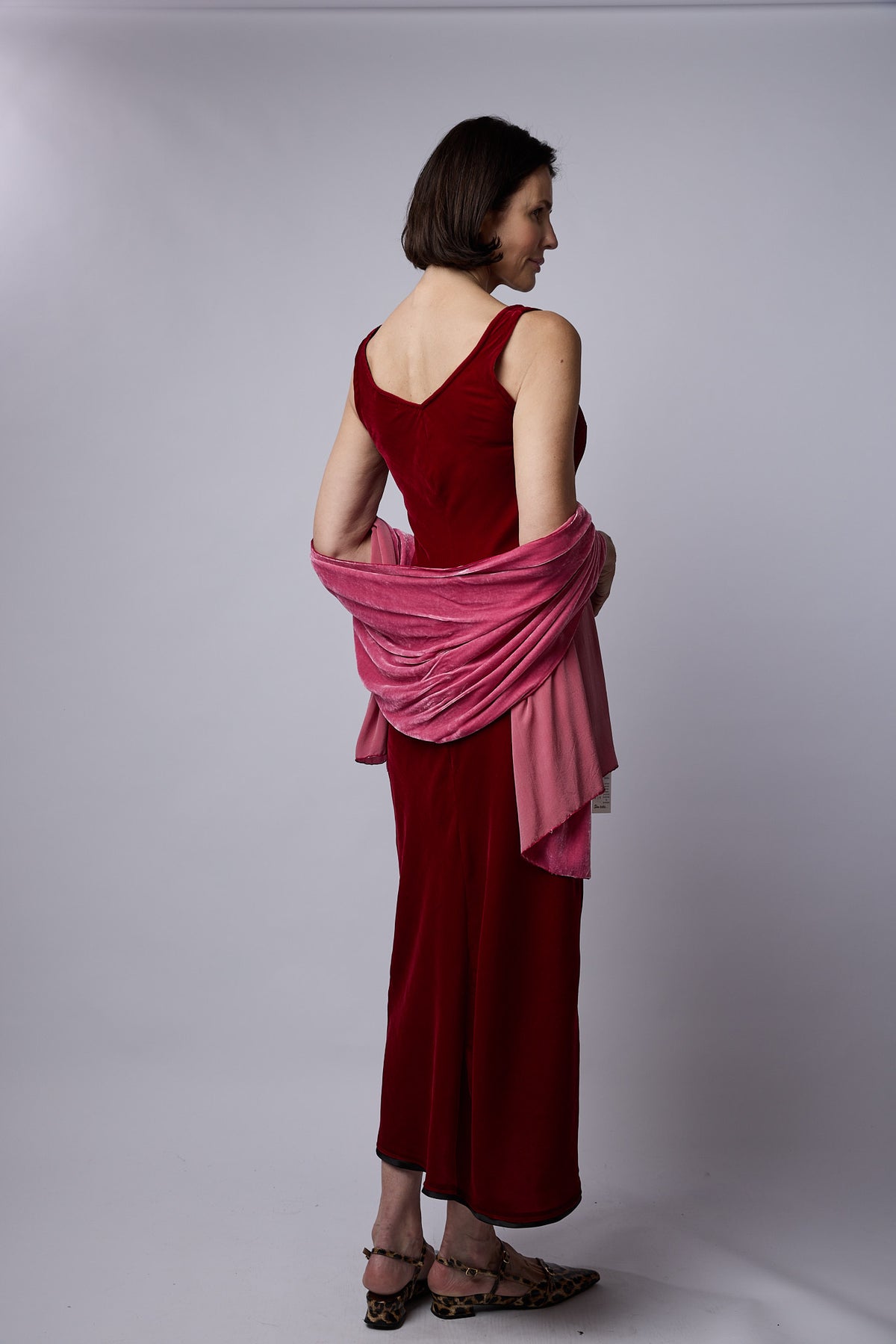 Clarabelle Silk Velvet Dress Red