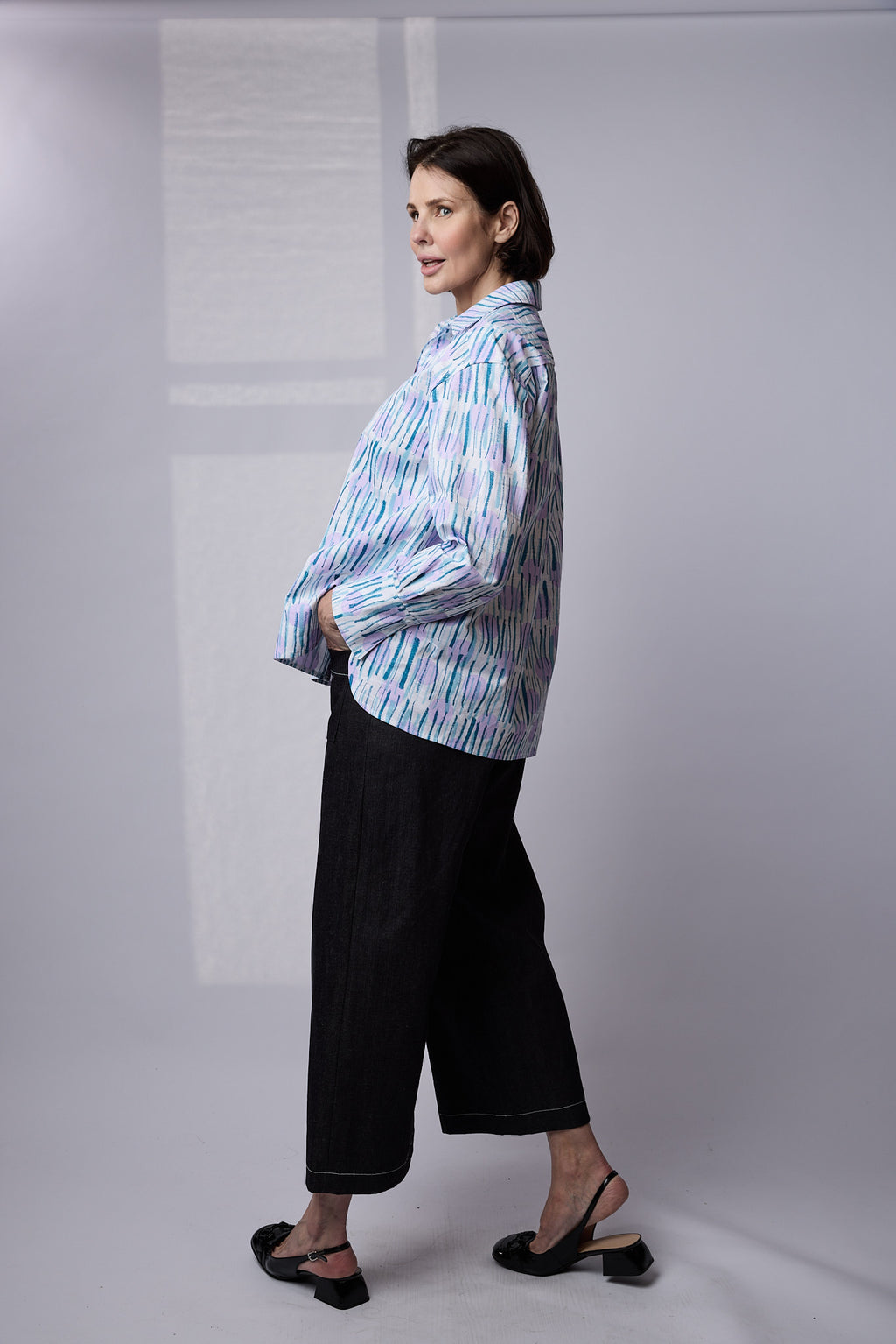 SYLVIA RILEY Calypso Shirt Sticks Print