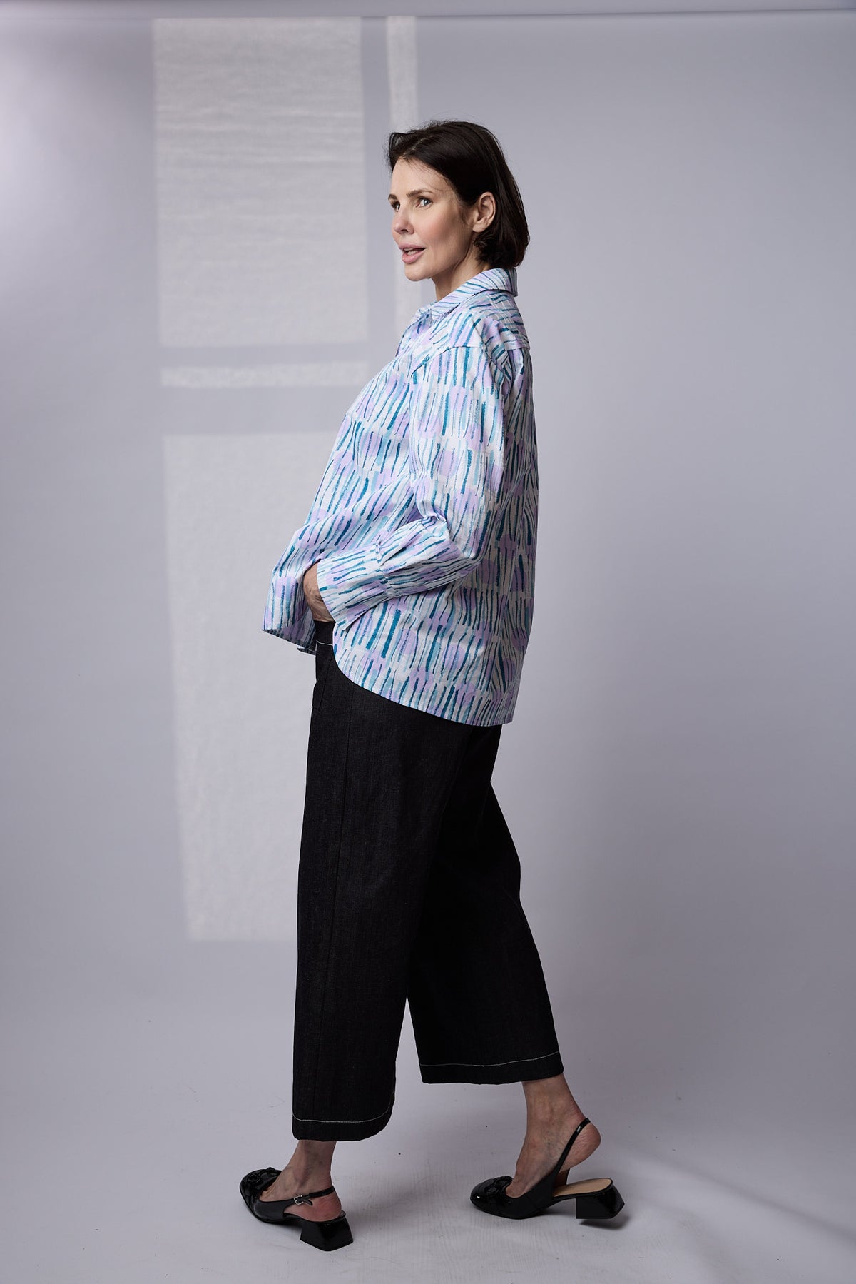 SYLVIA RILEY Calypso Shirt Sticks Print