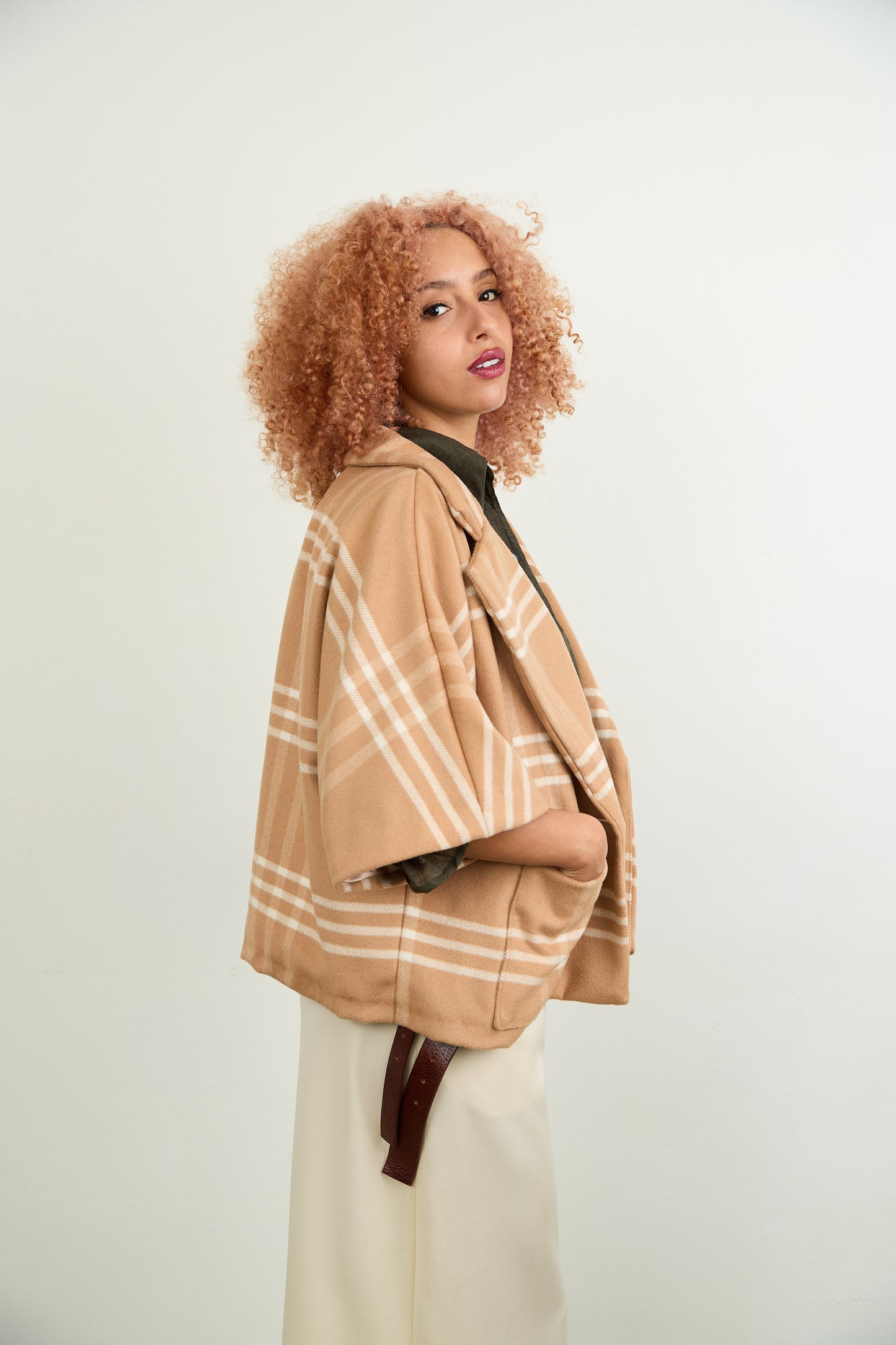 Patch Shortie Coat Camel
