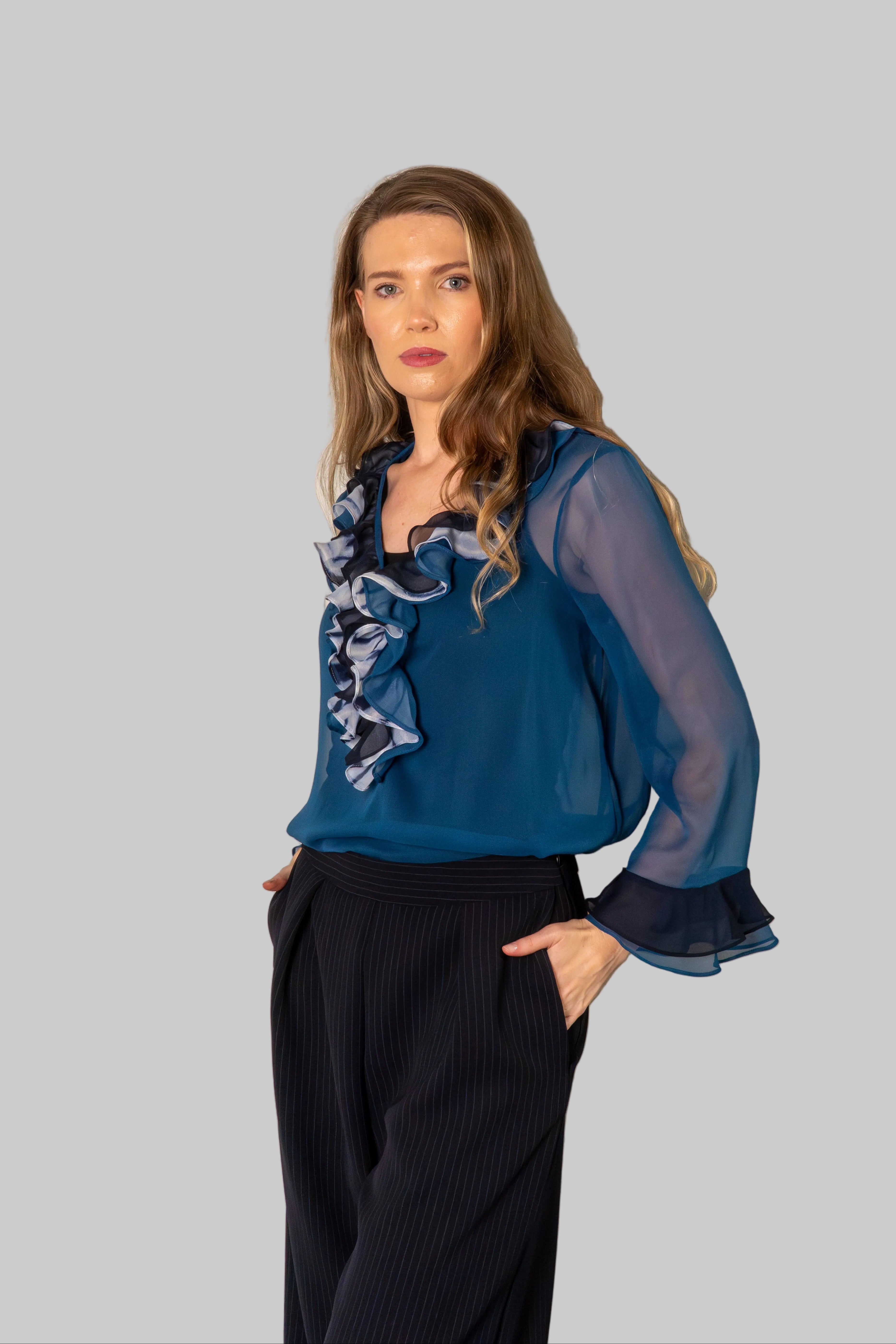 SYLVIA RILEY - Ariadne top Blue