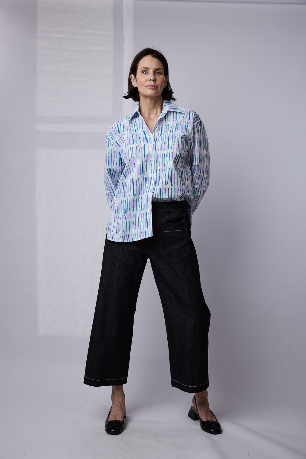 SYLVIA RILEY Calypso Shirt Sticks Print