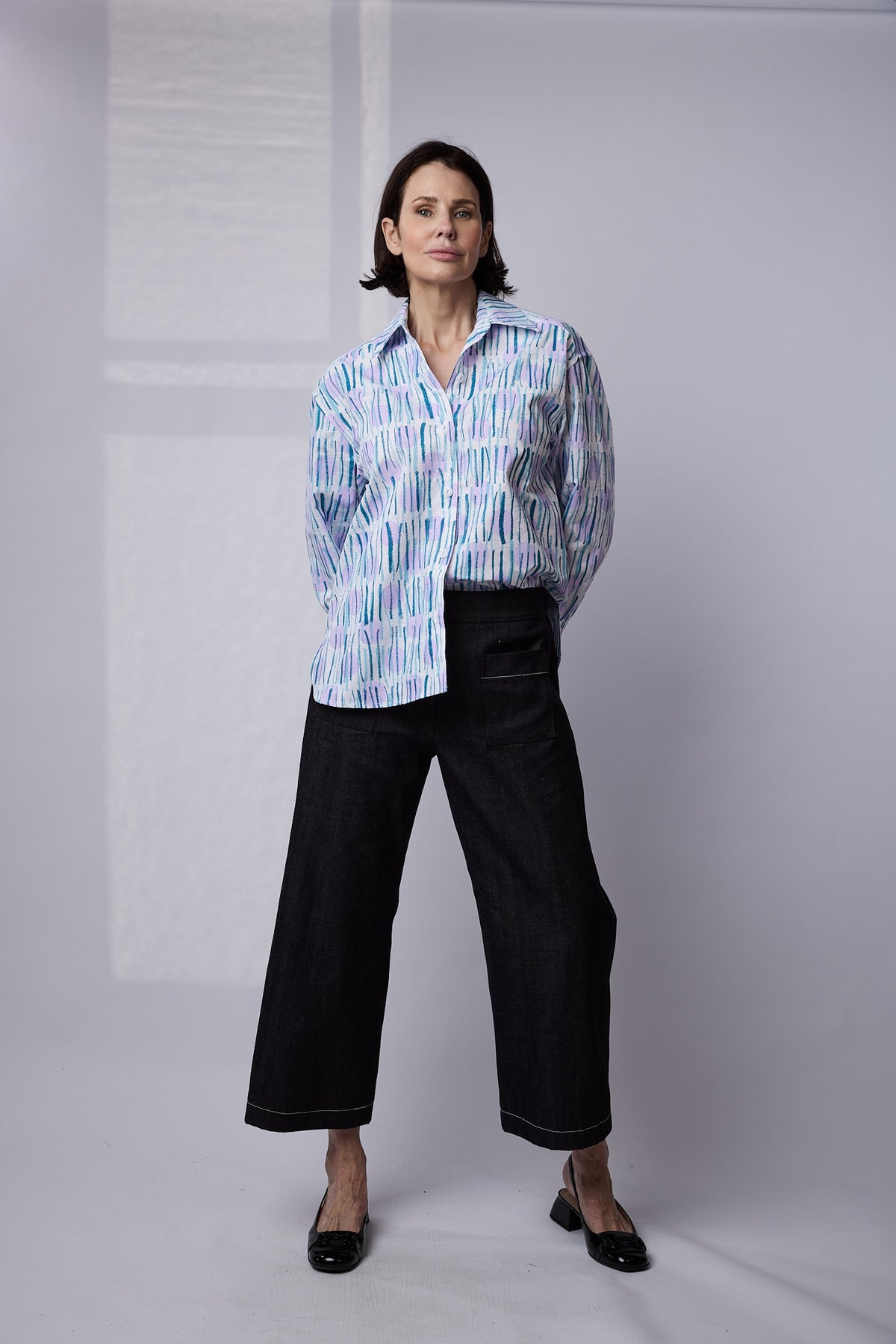 SYLVIA RILEY Calypso Shirt Sticks Print