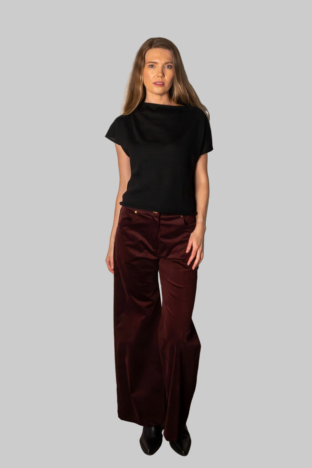 Flared Jeans Berry Corduroy