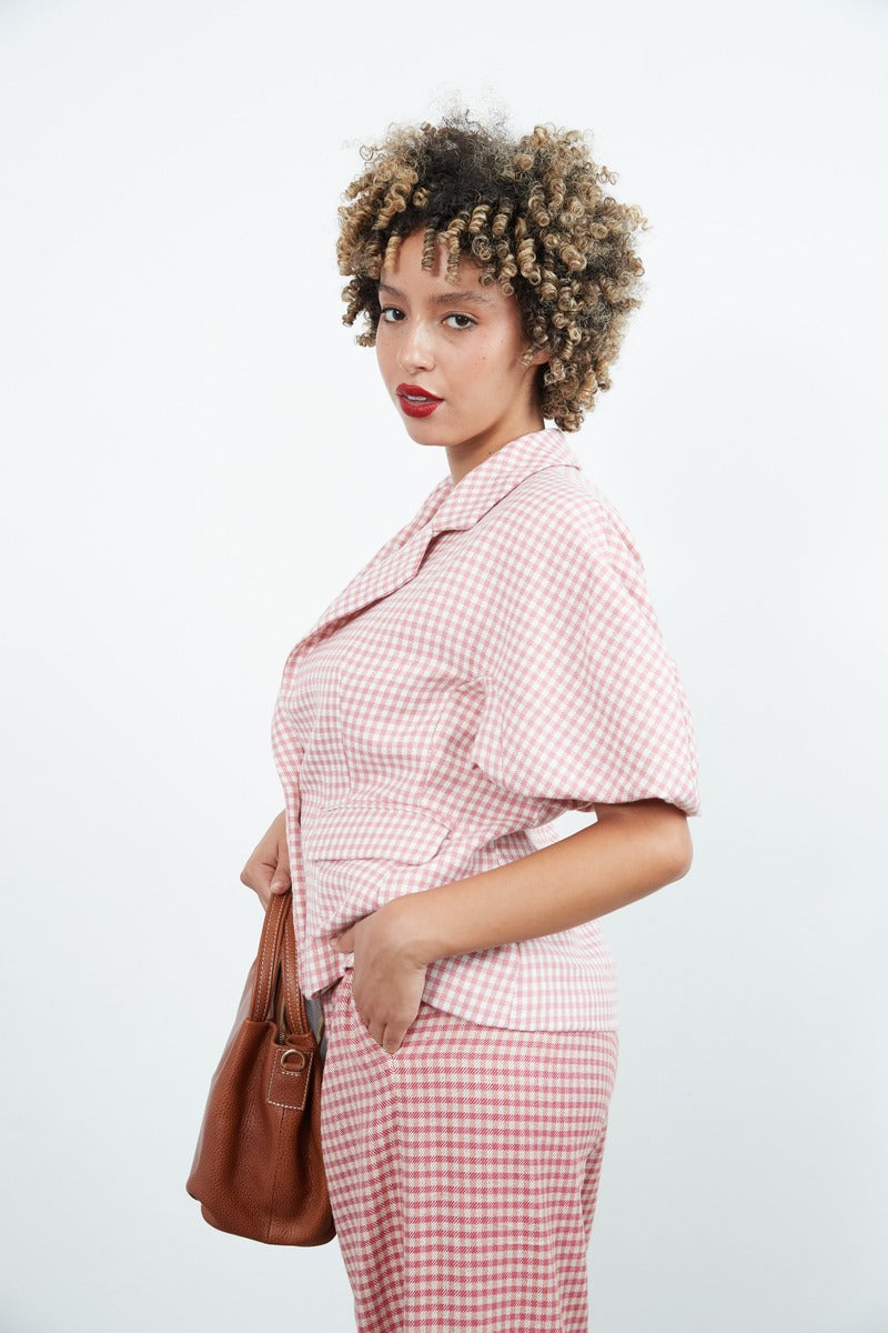 Soraya Pink Check Jacket