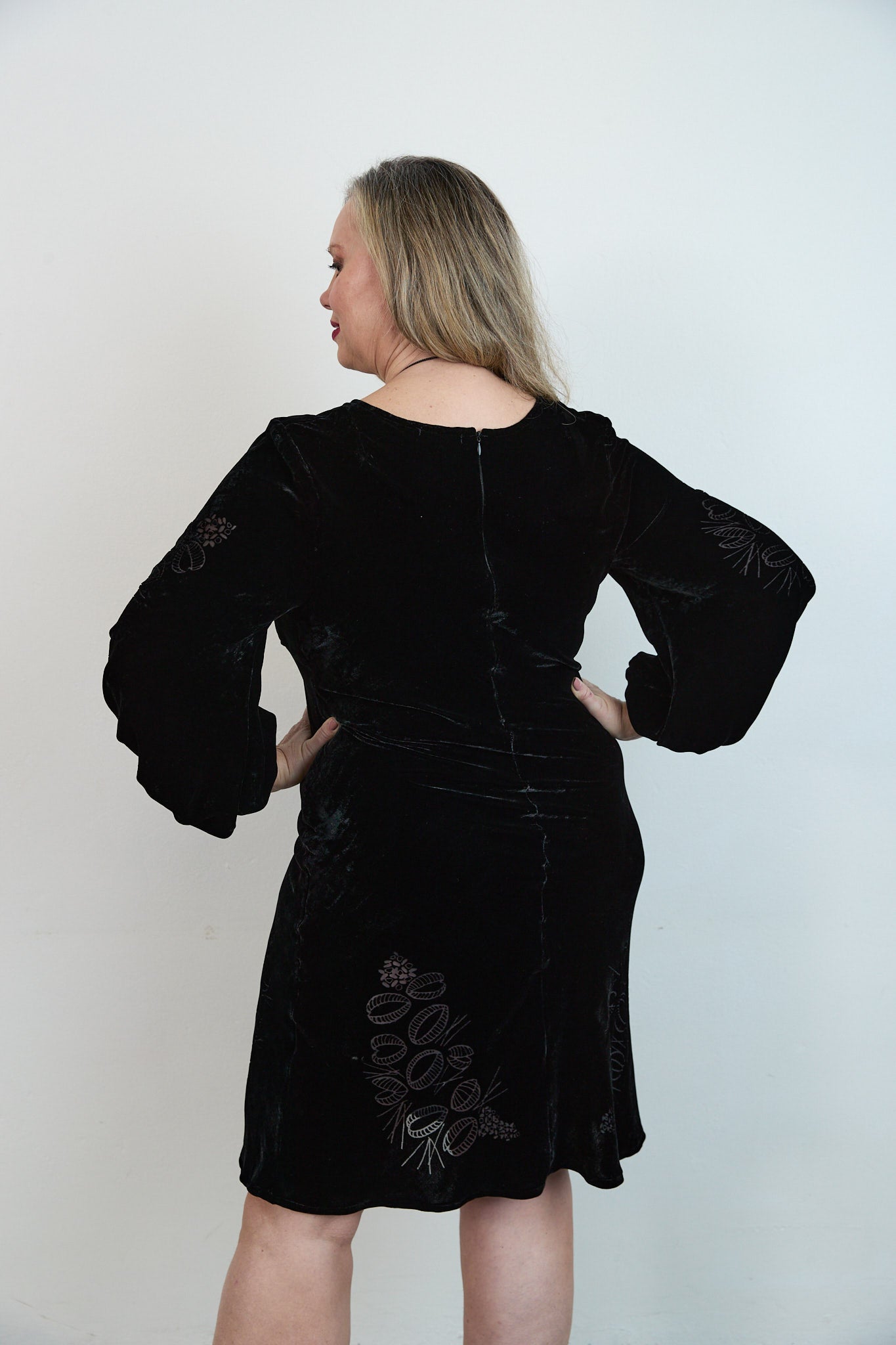 SYLVIA RILEY Rose devore velvet dress